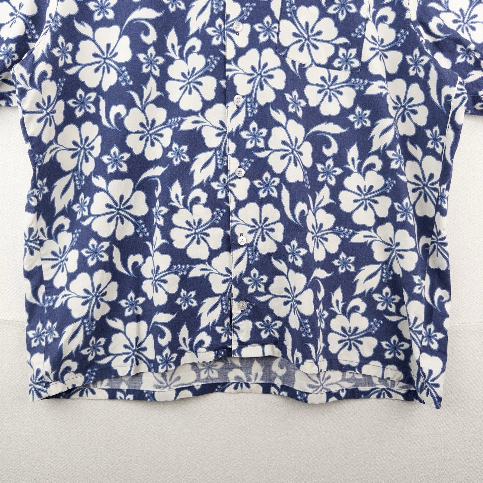Vtg 9th Wave Blue Floral Hawaiian Shirt Men’s XL Beach Button Up USA