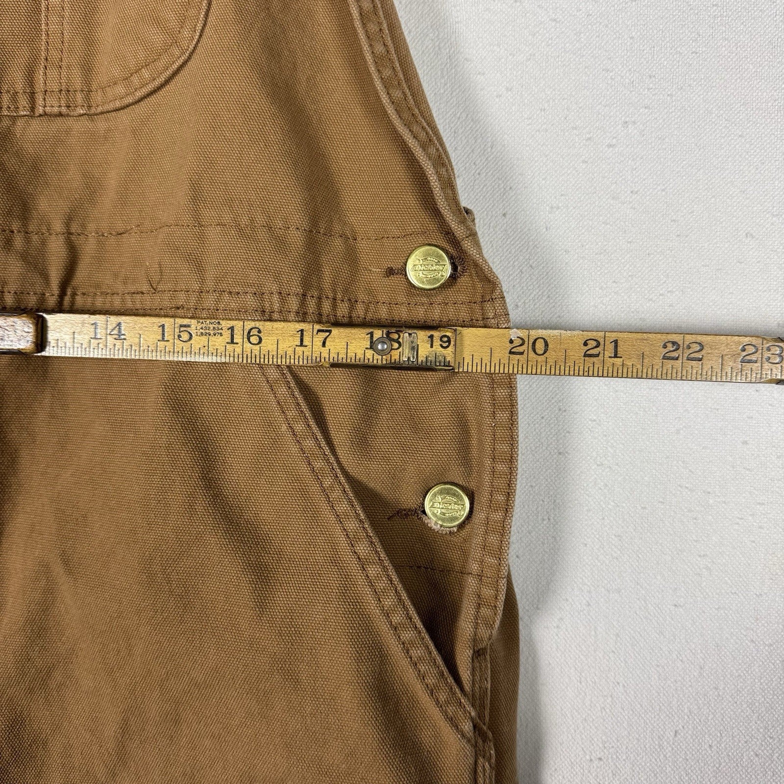 Dickies Dungarees Men’s 36x32 Duck Brown Bib Overalls Work Wear Canvas Carpenter