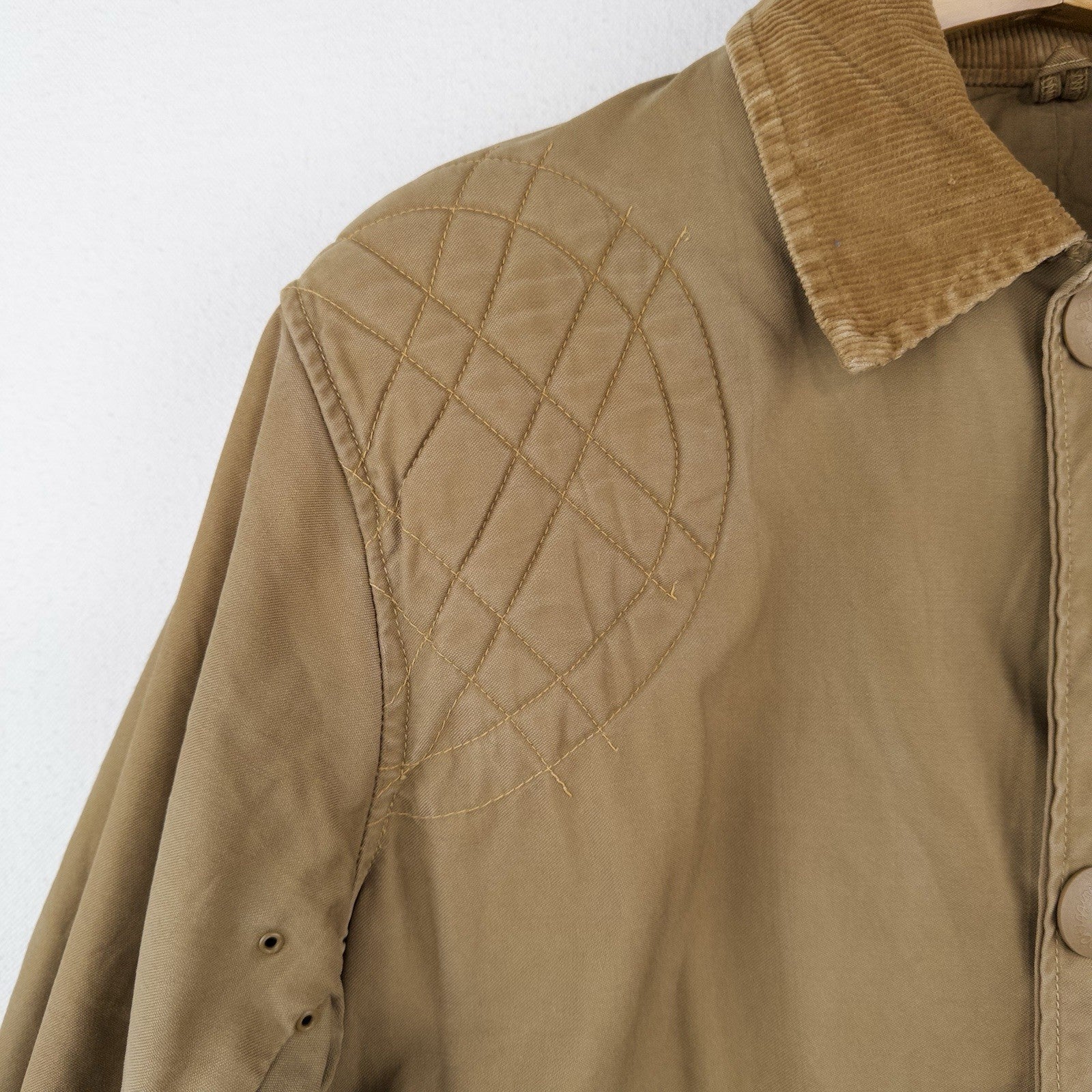 50’s Vtg JC Higgins Men’s L Canvas Hunting Jacket Tan Corduroy Shooting Coat USA