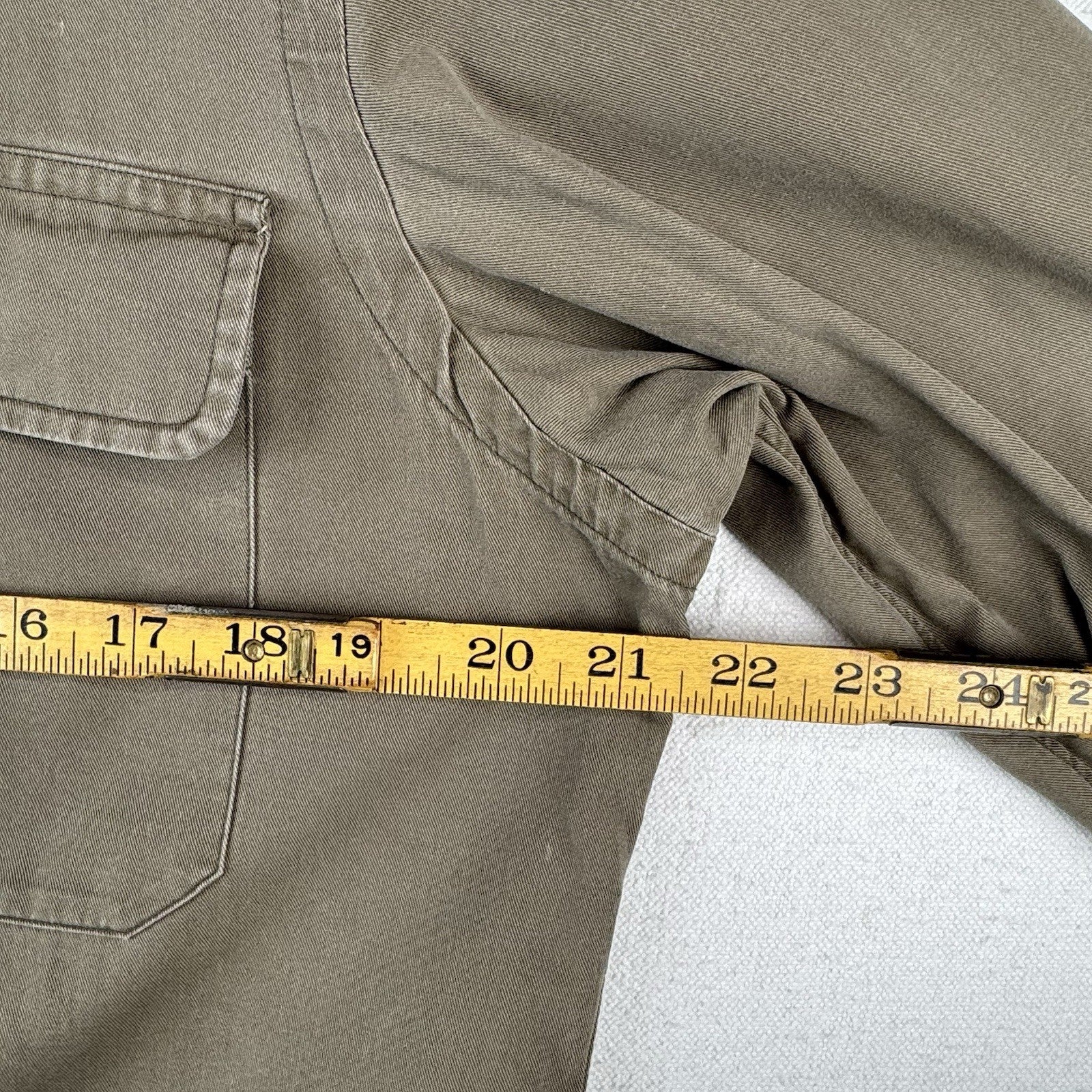 Polo Ralph Lauren Mens Medium Khaki Type 1 Military Safari Button Up Shirt