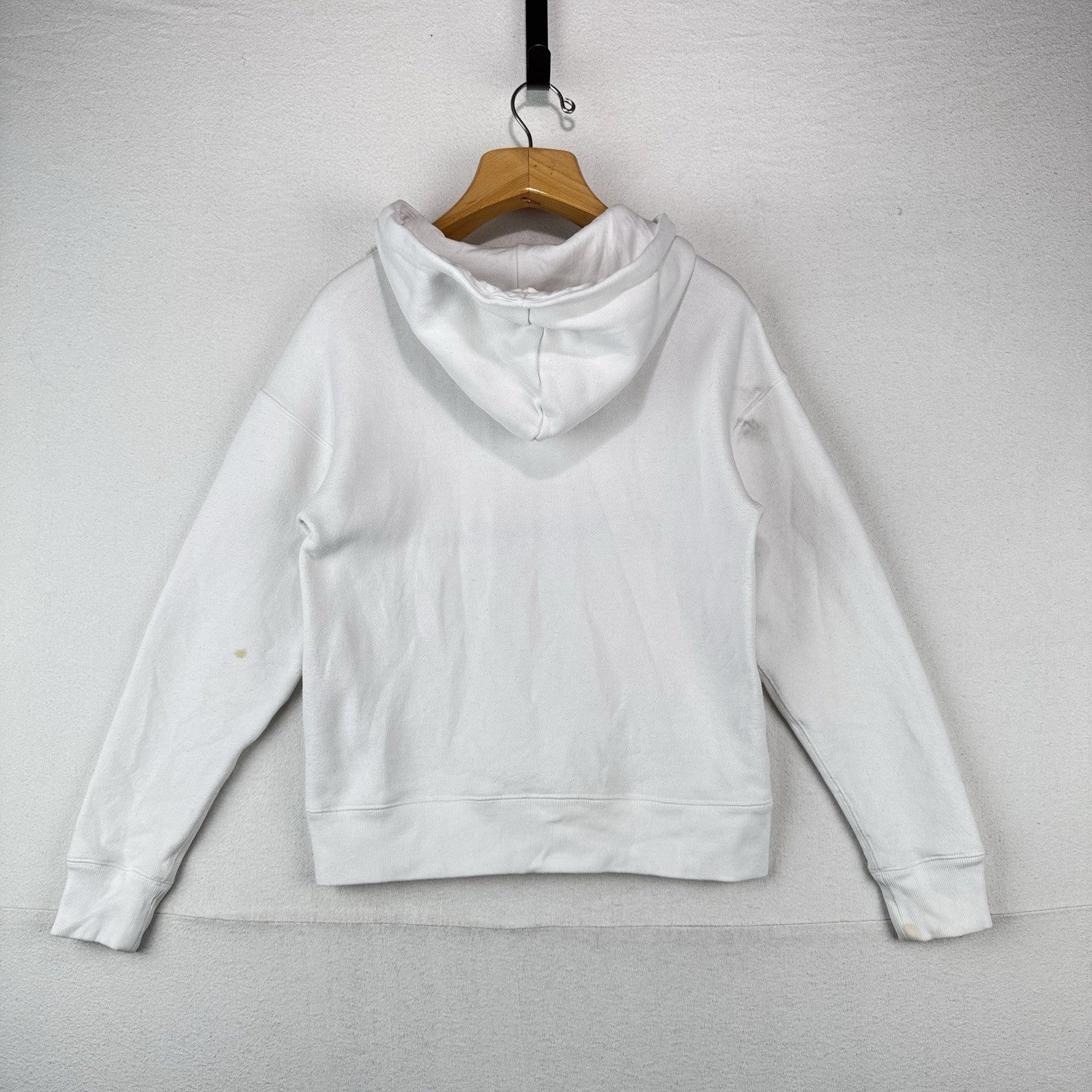 Champion White Century Collection C100 Chenille Logo Hoodie Men’s Small *Read