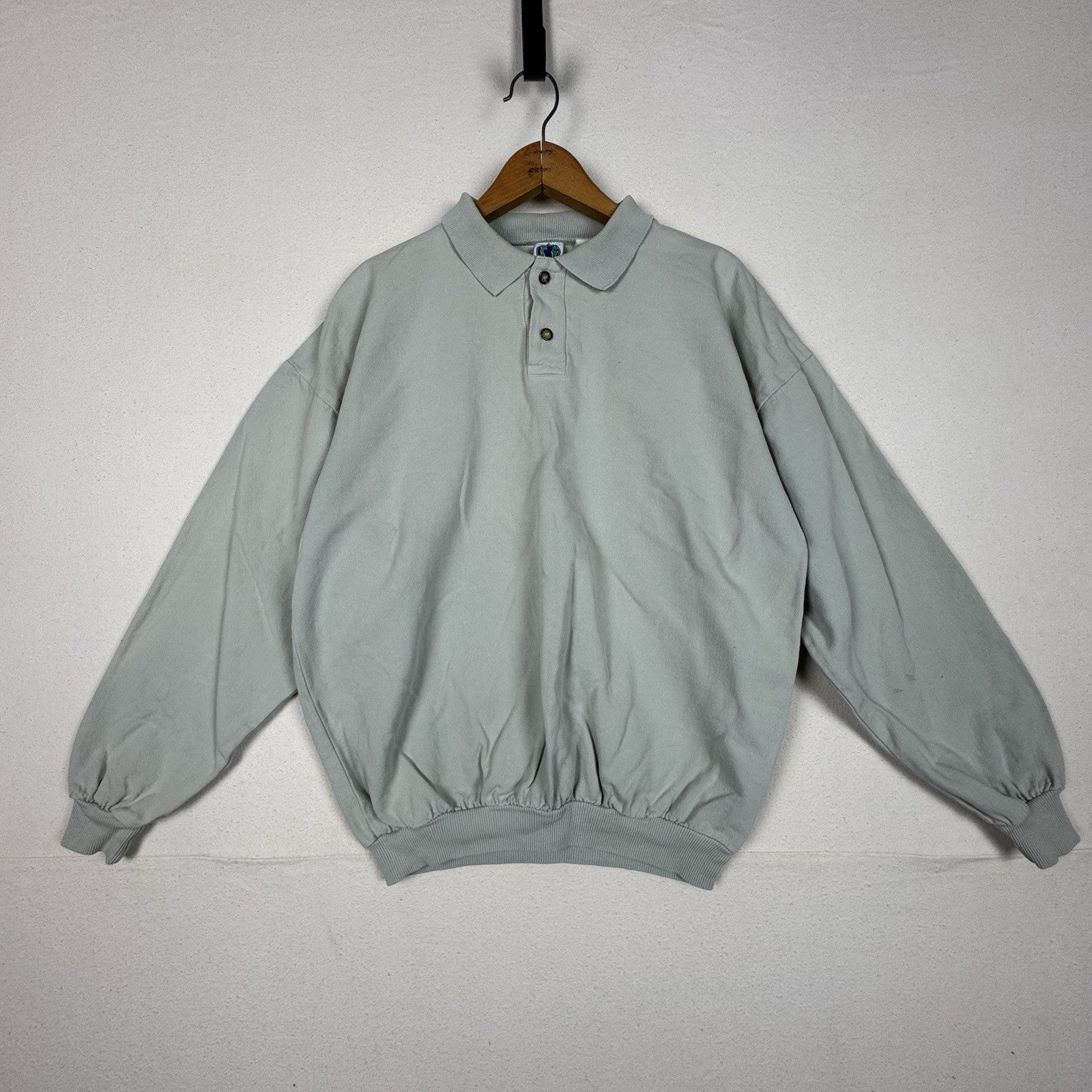 Vintage Wek The World Denim Shirt Size Green X-Small L/S Retro Distressed USA