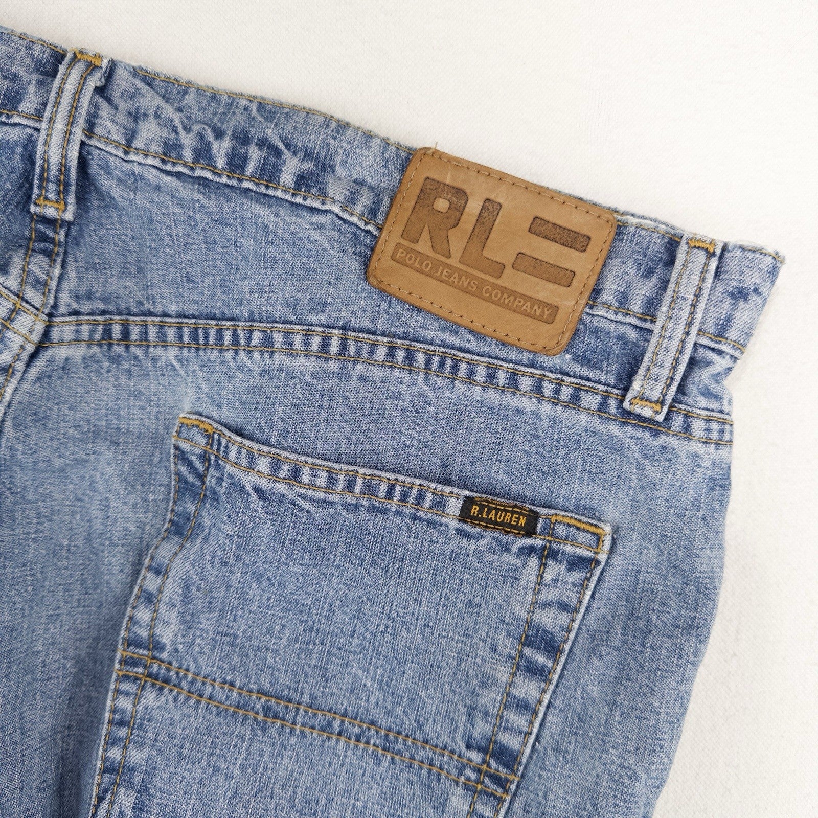 90’s Vtg Ralph Lauren Polo Jeans Co Men's 38x30 Light Acid Wash