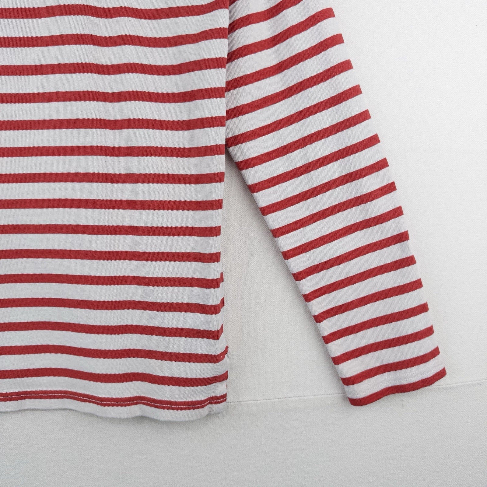 Polo Ralph Lauren Women’s S Breton Stripe Shirt Red White Boat Neck Nautical