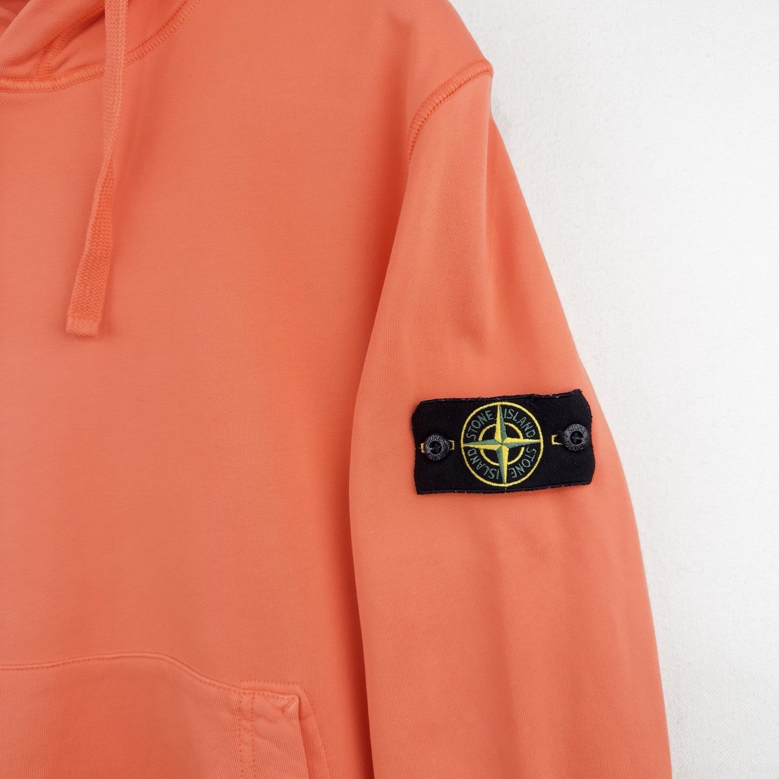Stone Island Loopback Organic Cotton Orange Hoodie Men’s Medium