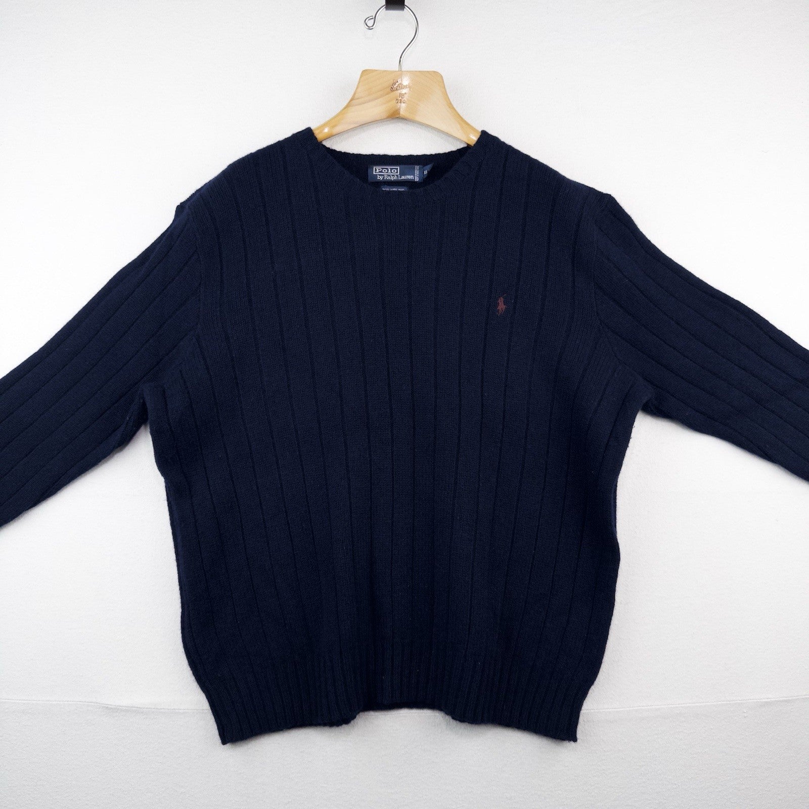 90’s Vtg Polo Ralph Lauren Men’s XL 100% Lambswool Soft Ribbed Sweater