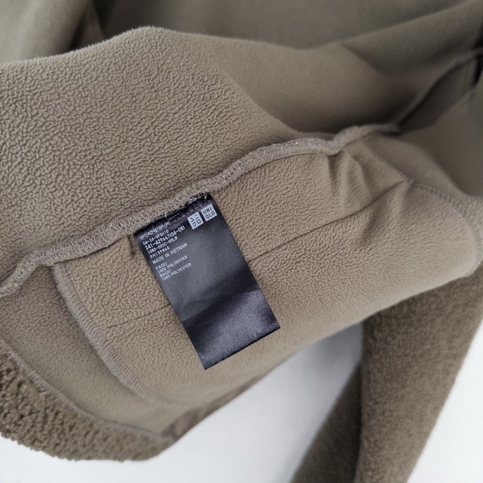 Uniqlo Pile Fleece Military Crew Cardigan Sweater Jacket Coffee Brown Small (38)