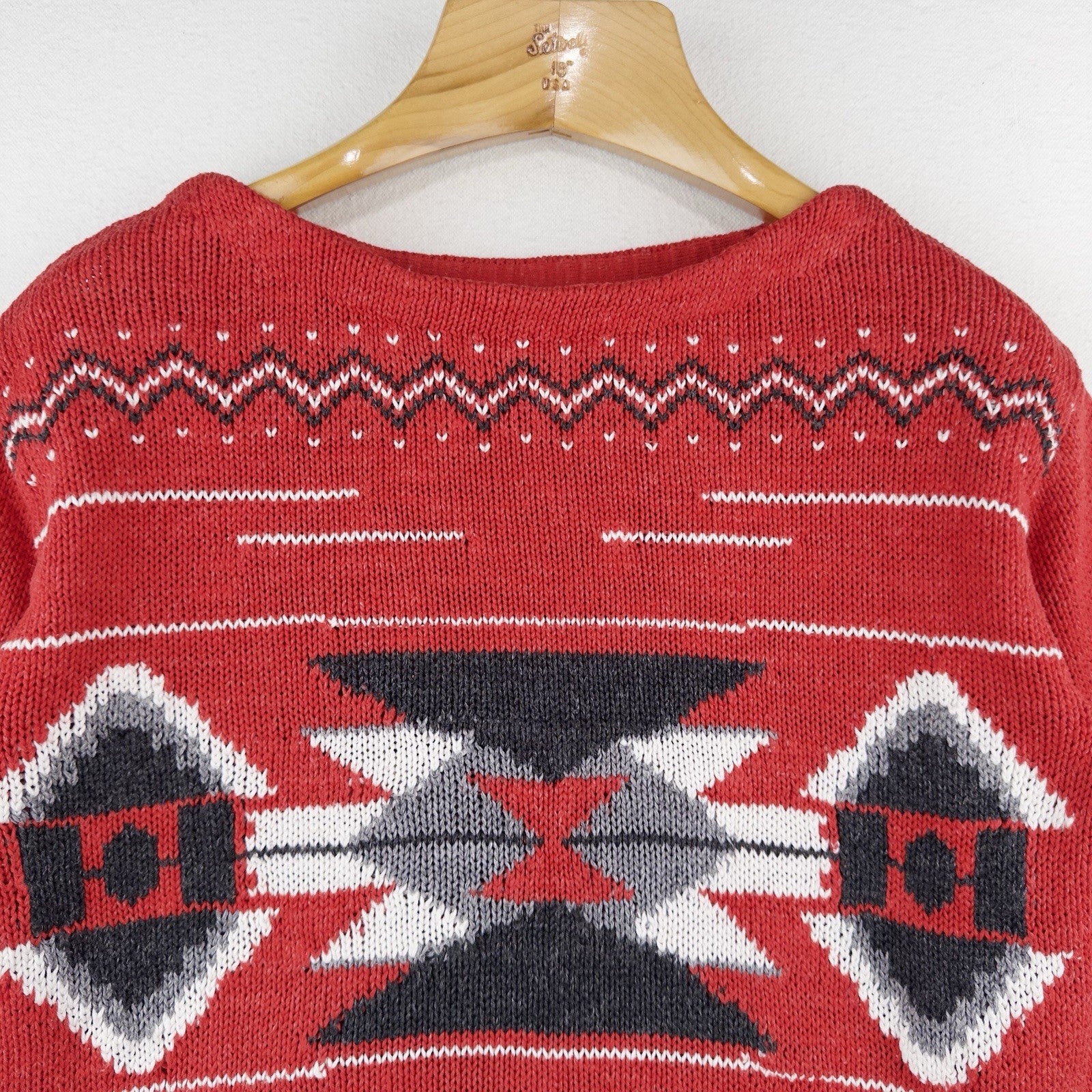 90s Vtg Ralph Lauren Jeans Sweater Aztec Southwestern Pullover Women M Hand Knit
