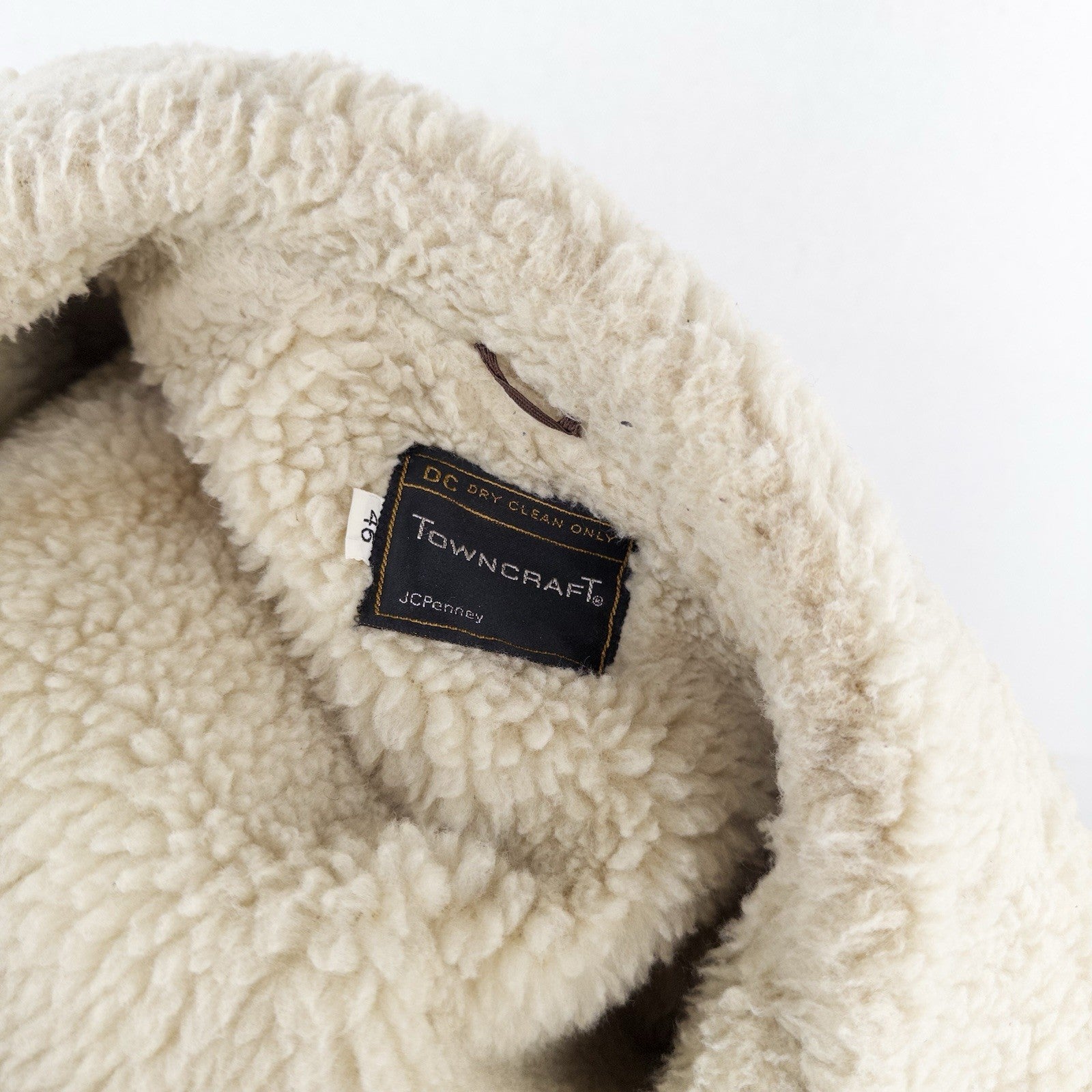 70’s Vtg Towncraft Shearling Suede Jacket Men’s Western Ranch Sheepskin 46R USA