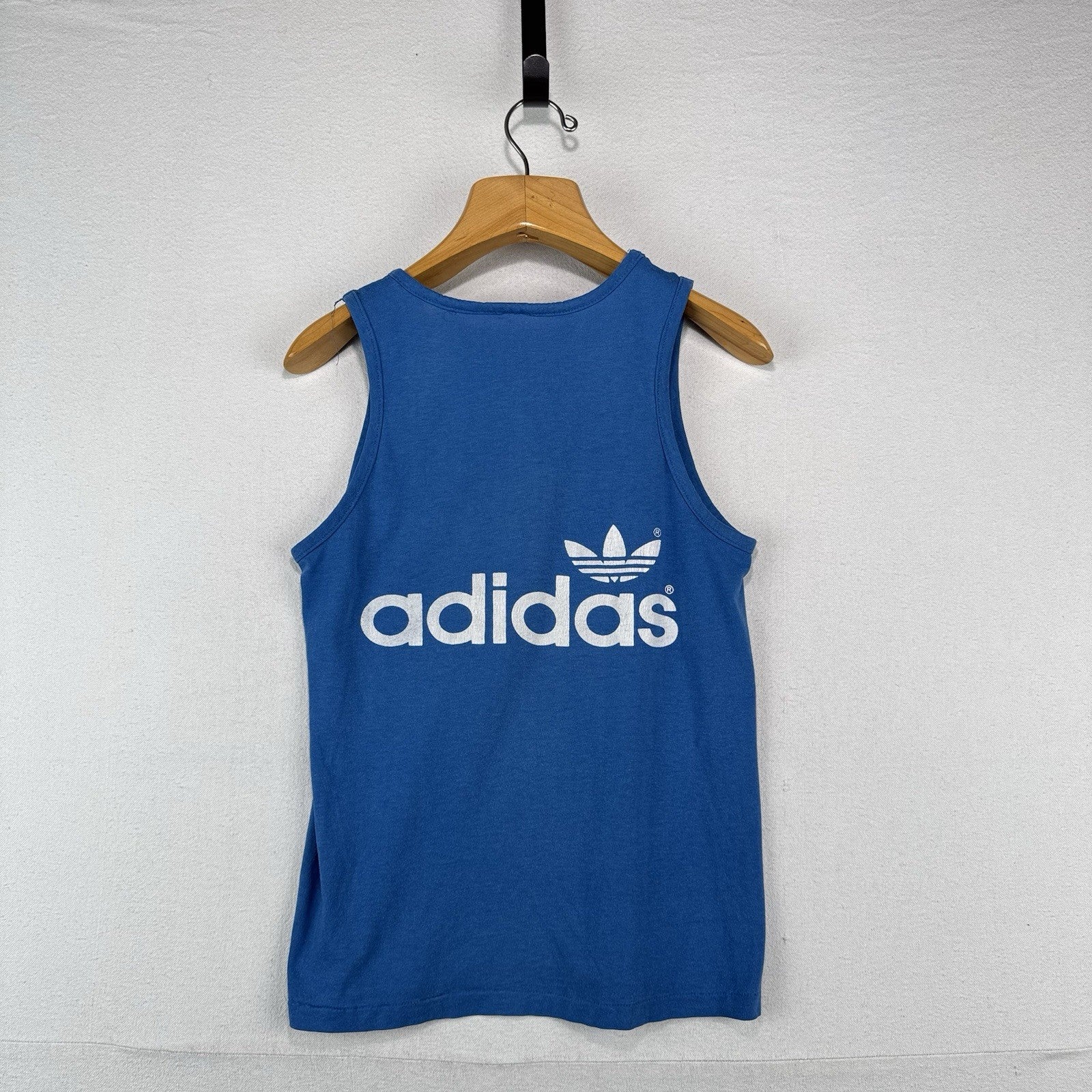80’s Vintage Adidas Men’s Small (34”) Tank Top Shirt Trefoil Logo Retro Blue