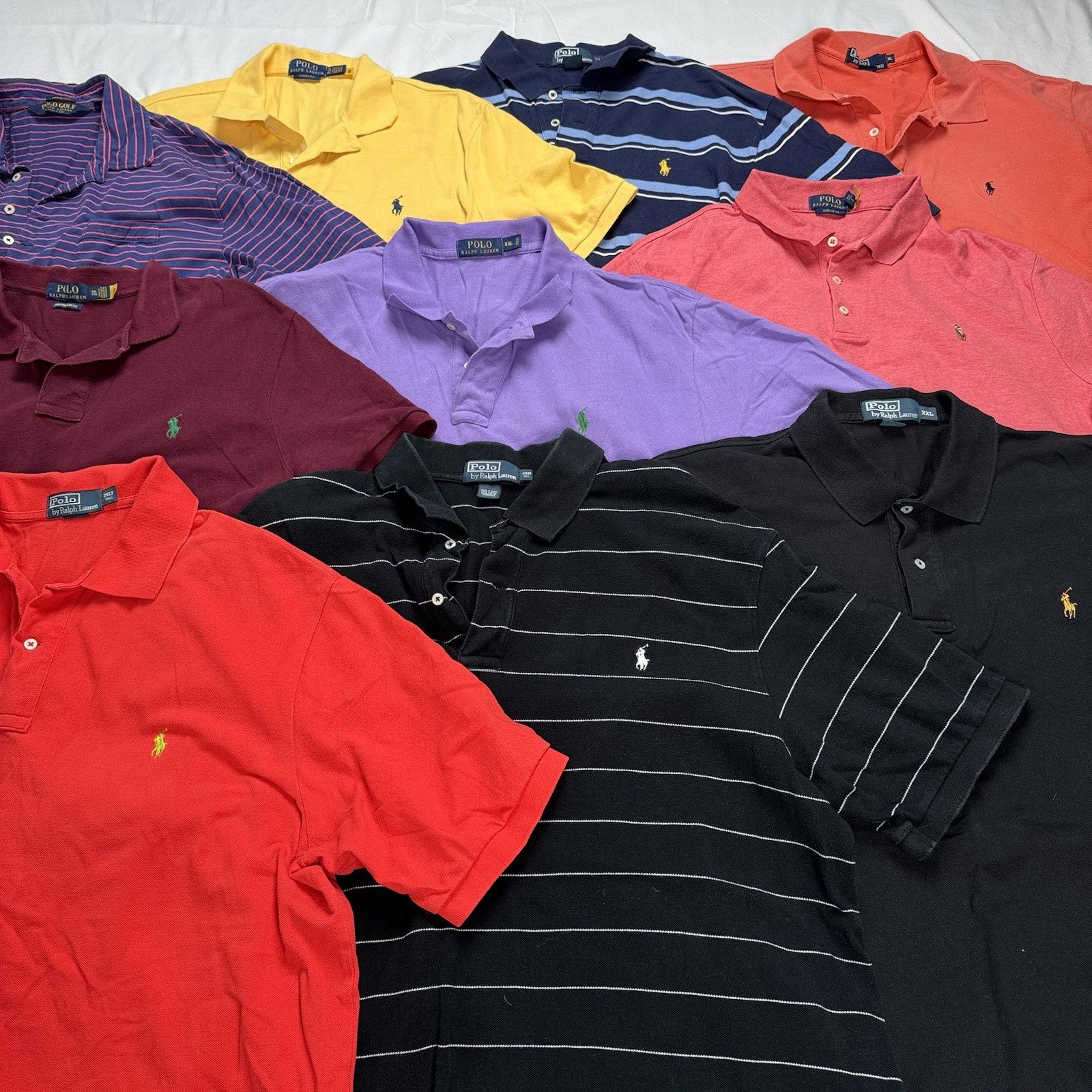 Lot of 10 Polo Ralph Lauren Short Sleeve Shirts Wholesale Box XL, 2XL, 2XB, 2XLT