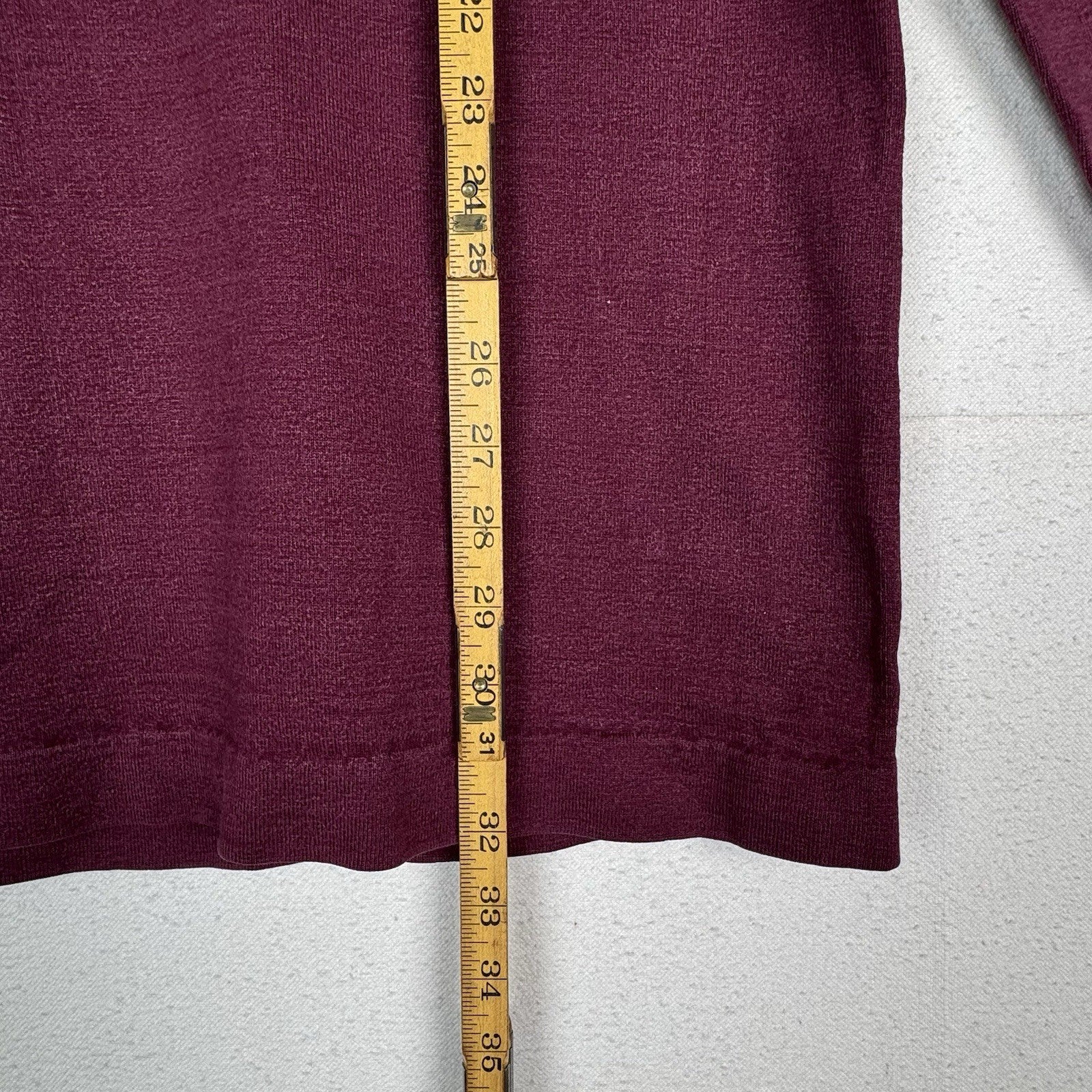 L.L. Bean Rugby Polo Shirt Mens L Large Tall Vintage Burgundy Long Sleeve