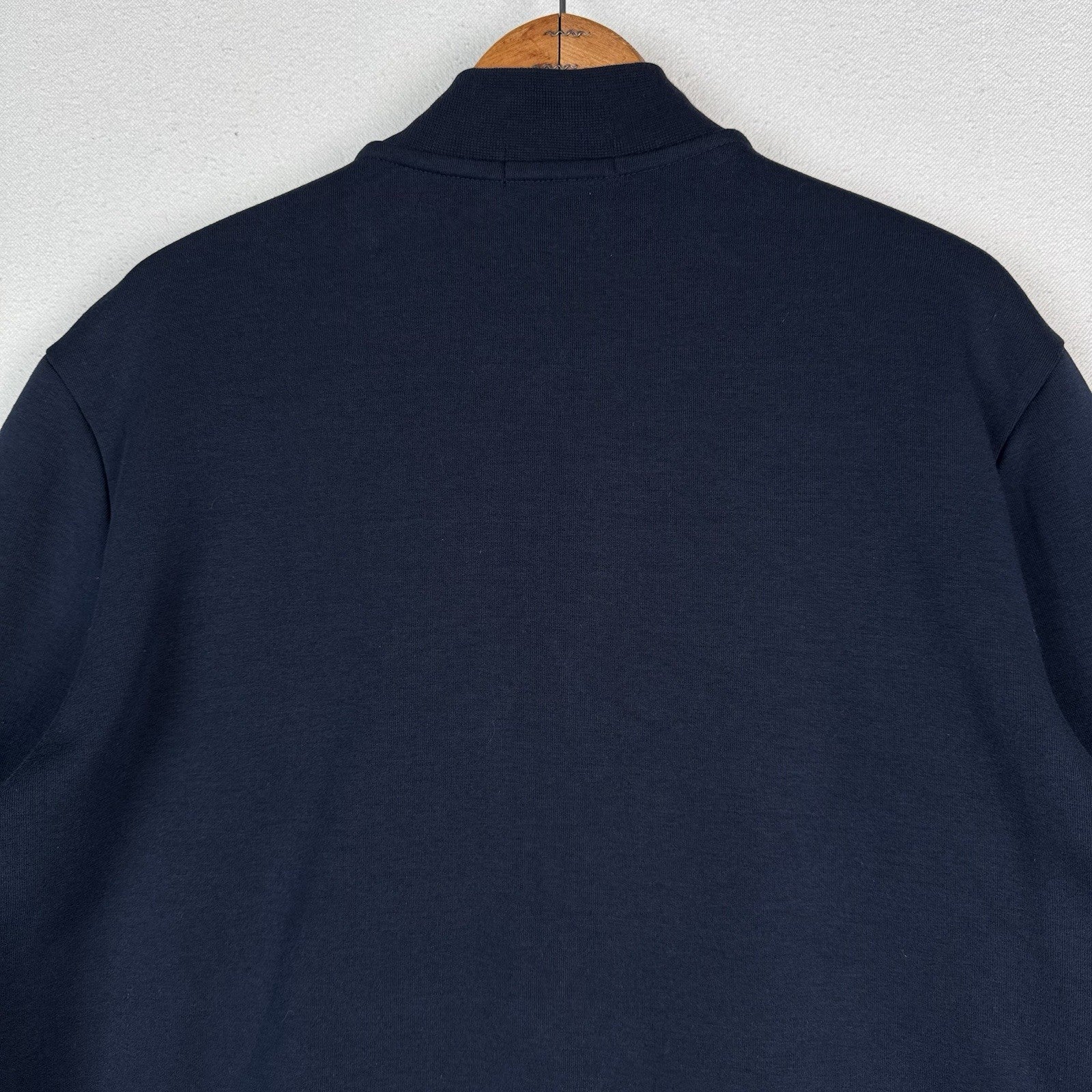 Polo Ralph Lauren Mens Double Knit Full-Zip Sweater Bomber Jacket Size L Blue