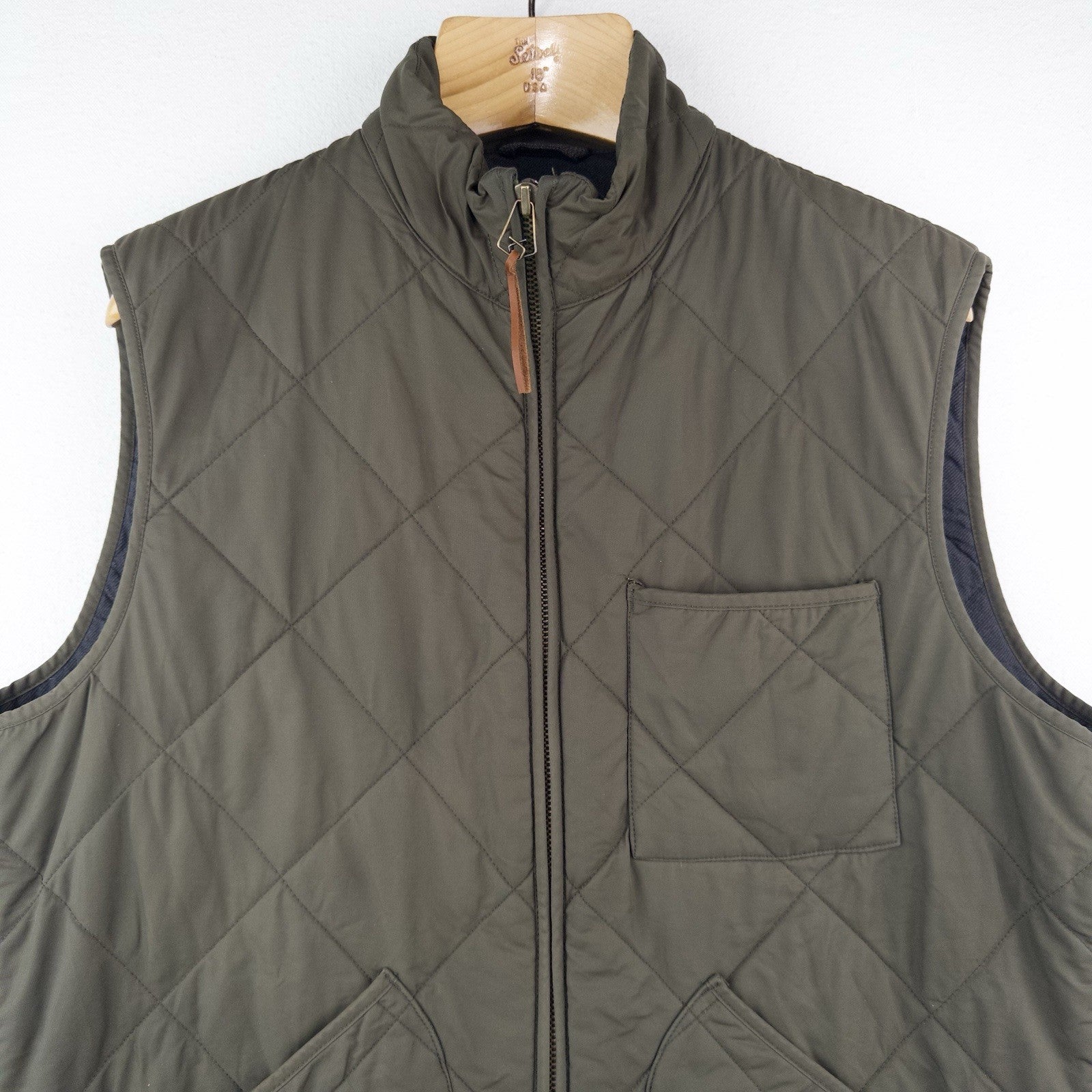 J.Crew Sussex Military Quilted Vest Men M Primaloft Insulated NX-361 Heavy Army