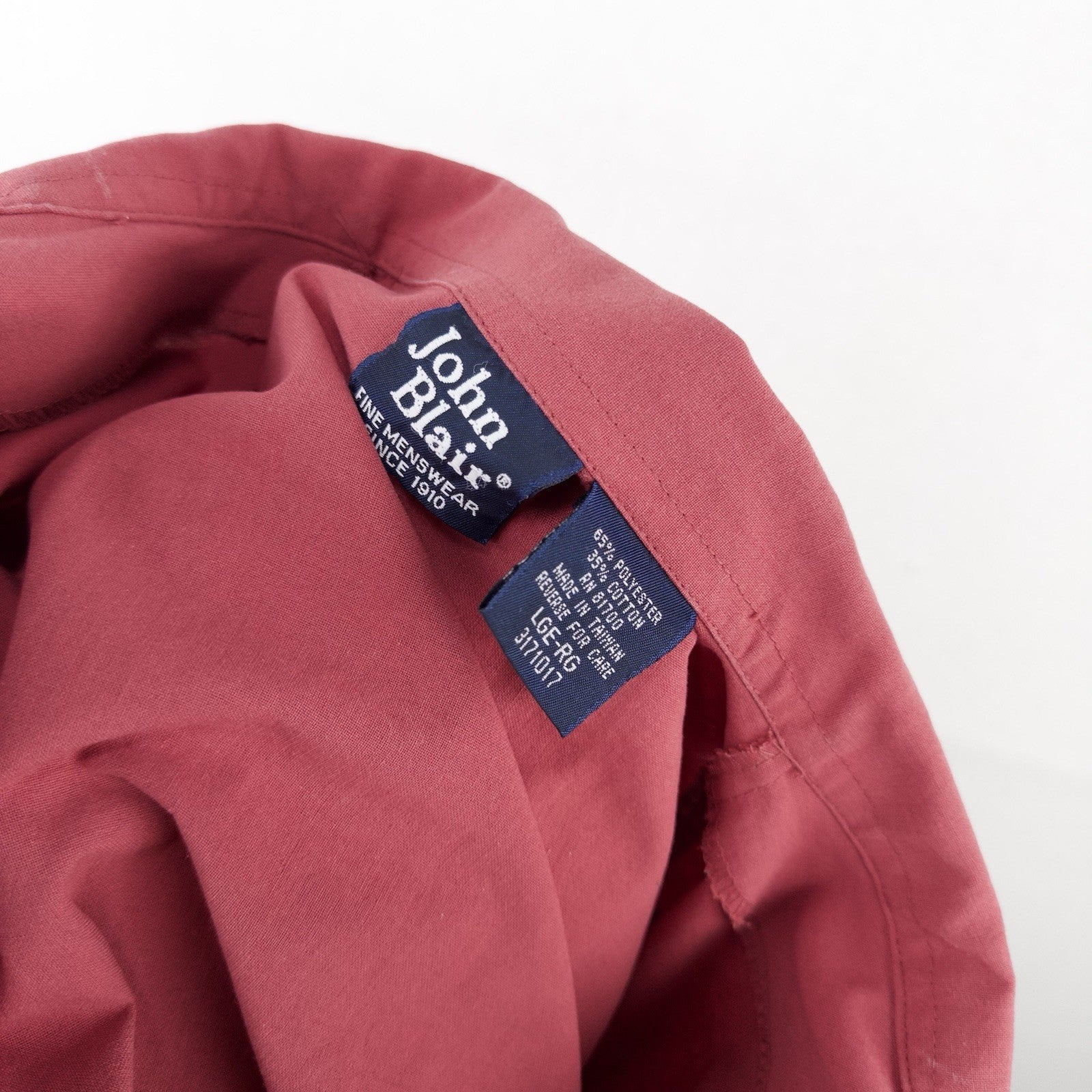 70’s Vtg John Blair Men’s Large Dusty Red Full Zip Bomber Over-shirt Jacket