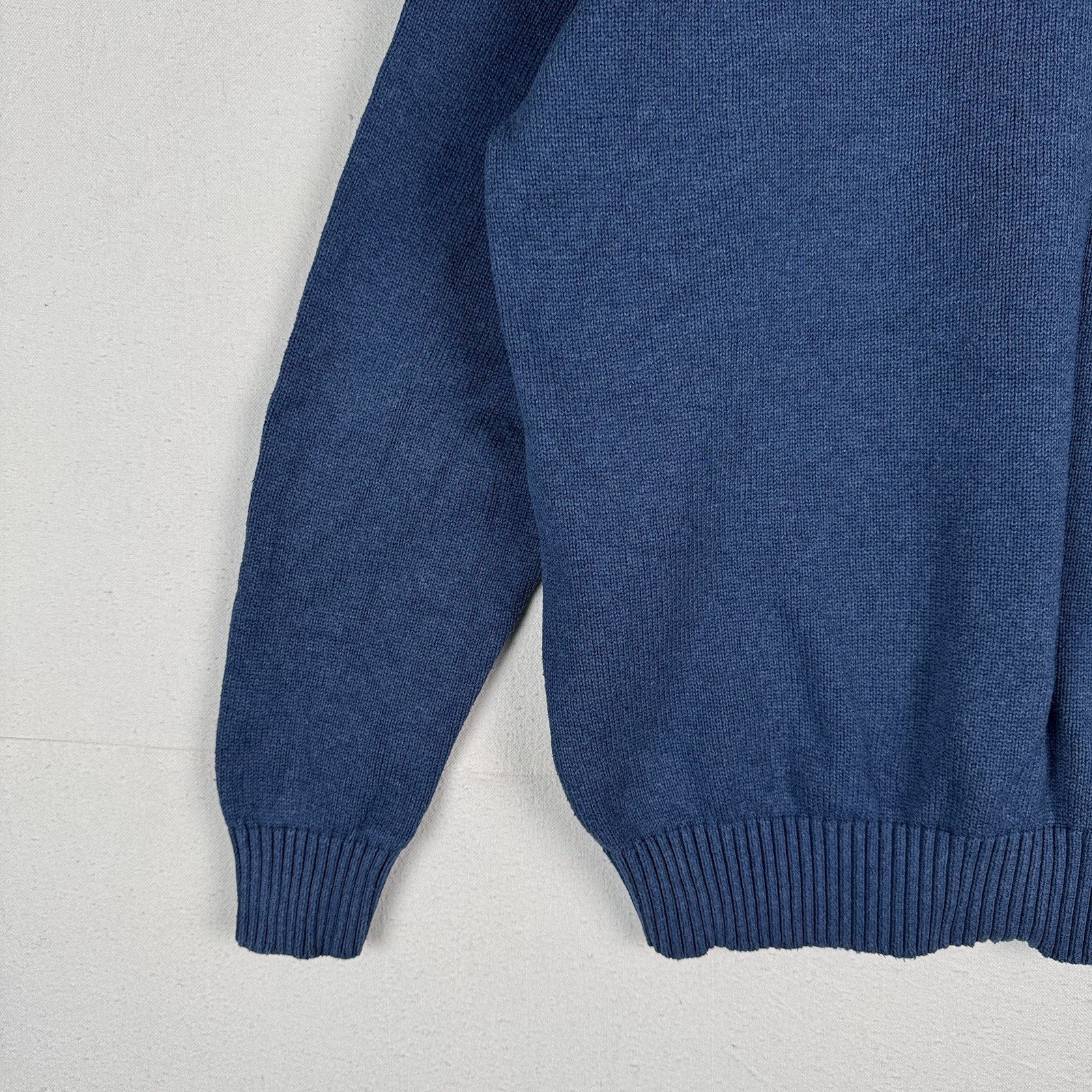 Polo Ralph Lauren 1/4 Button Neck Sweater Men’s 2XL XXL Blue Cotton Pullover