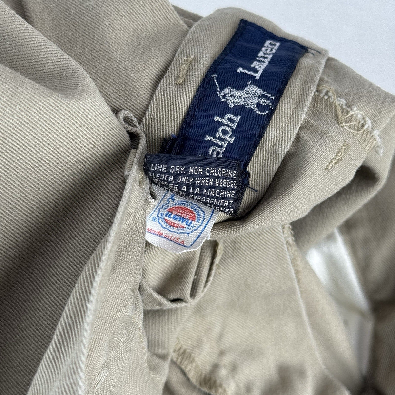80’s Vtg Ralph Lauren Khaki 7” Shorts Women’s 10 Pleated High Waist USA Union