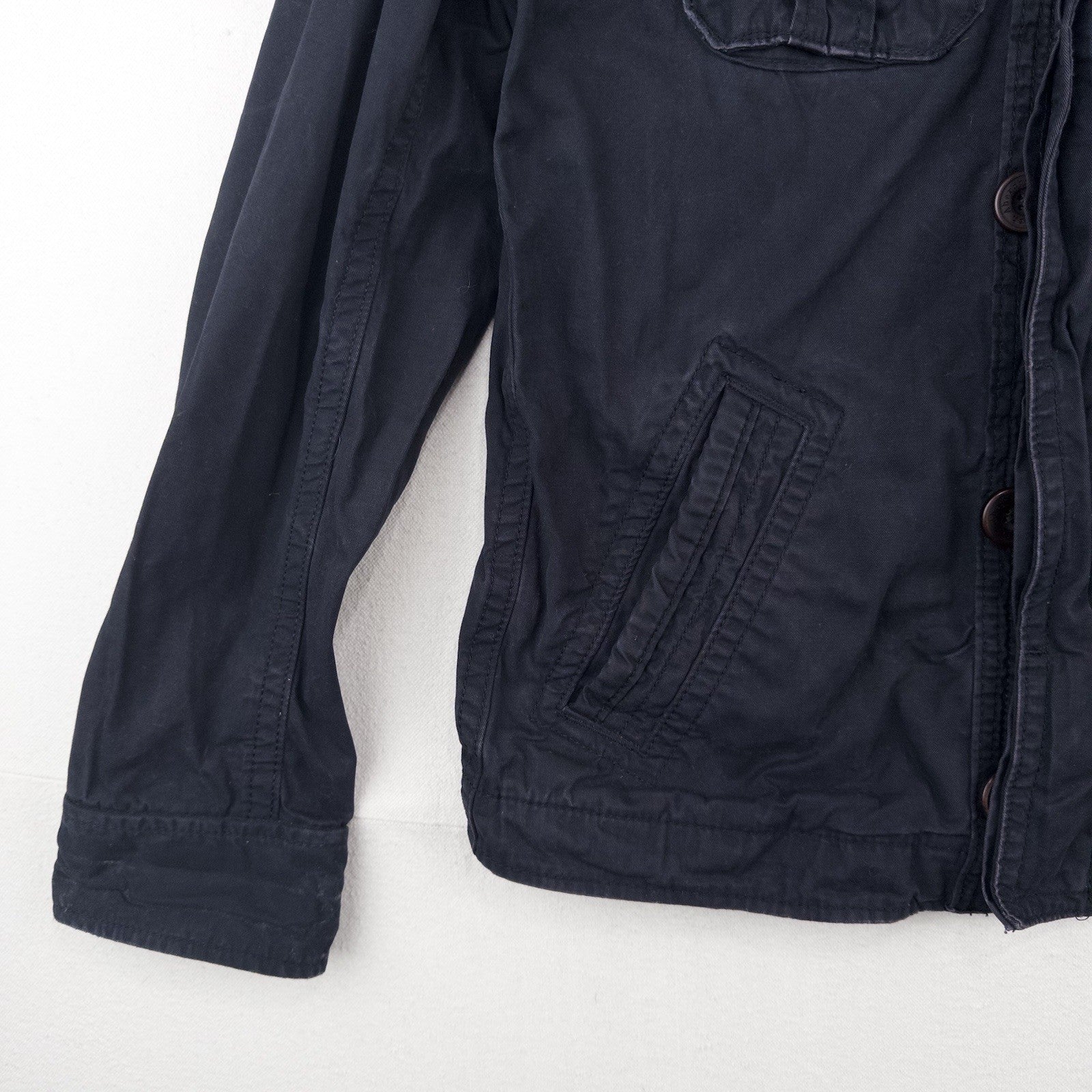 Vintage Abercrombie & Fitch Mens Medium Sentinel Cargo Military Navy Blue Jacket