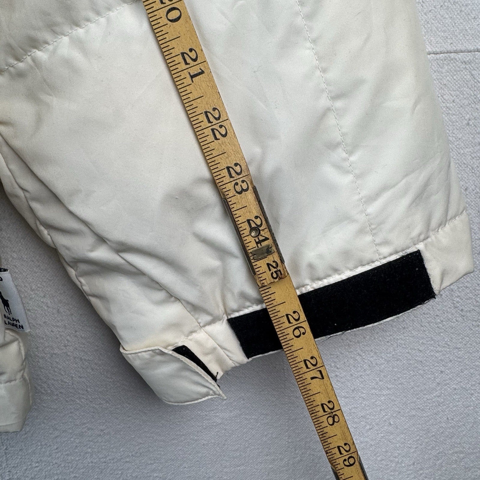 90’s Vtg Polo Ralph Lauren Mens 2XL Down Puffer Cream Ski Jacket Stowaway Hood