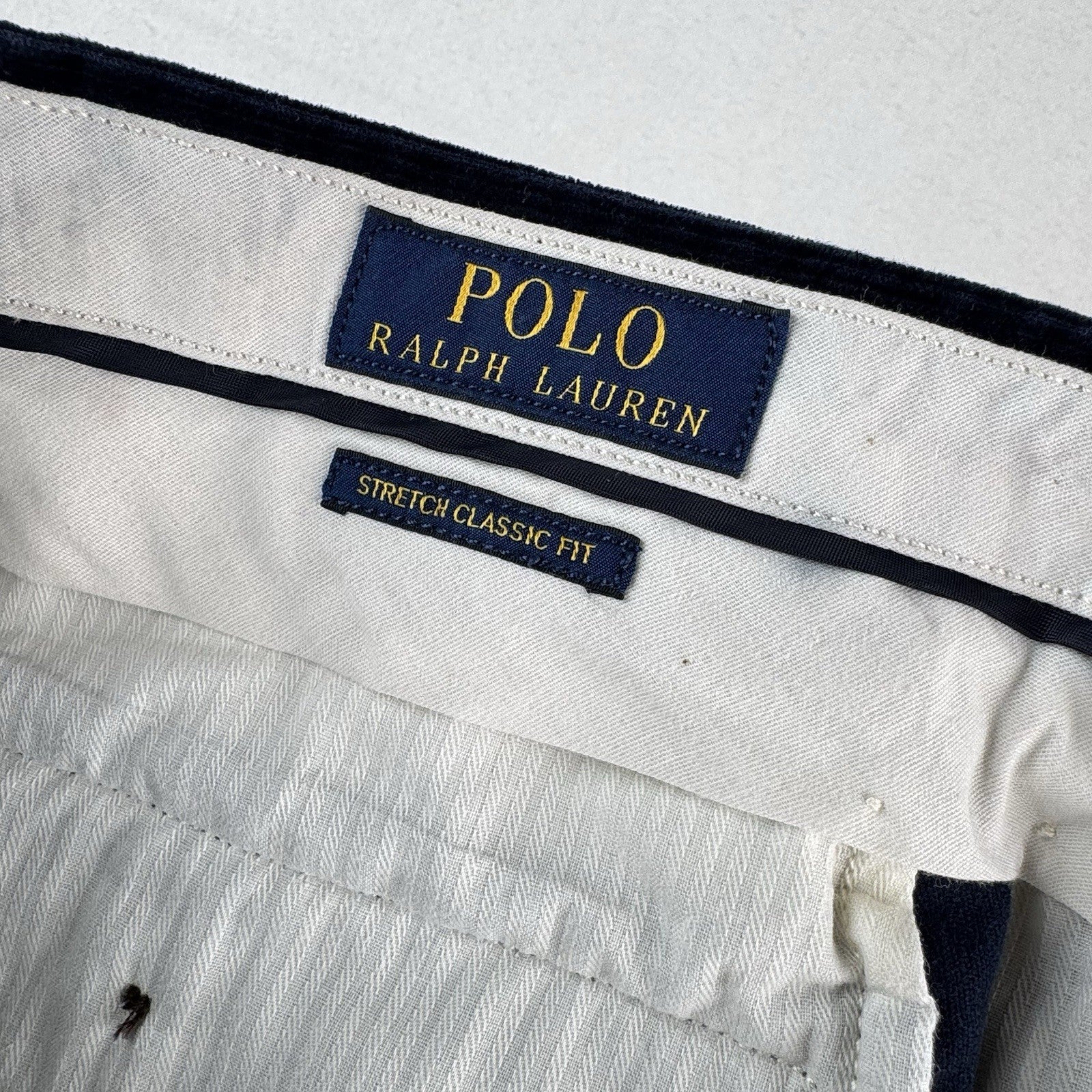 Polo Ralph Lauren Corduroy Classic Fit Pants Men’s 44Bx30 Big Stretch Navy Blue