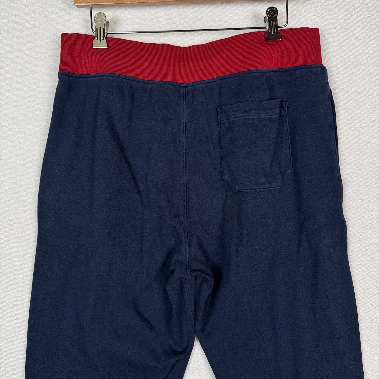 Polo Ralph Lauren Mens Medium Pants Navy Blue Cotton Interlock Jogger Track
