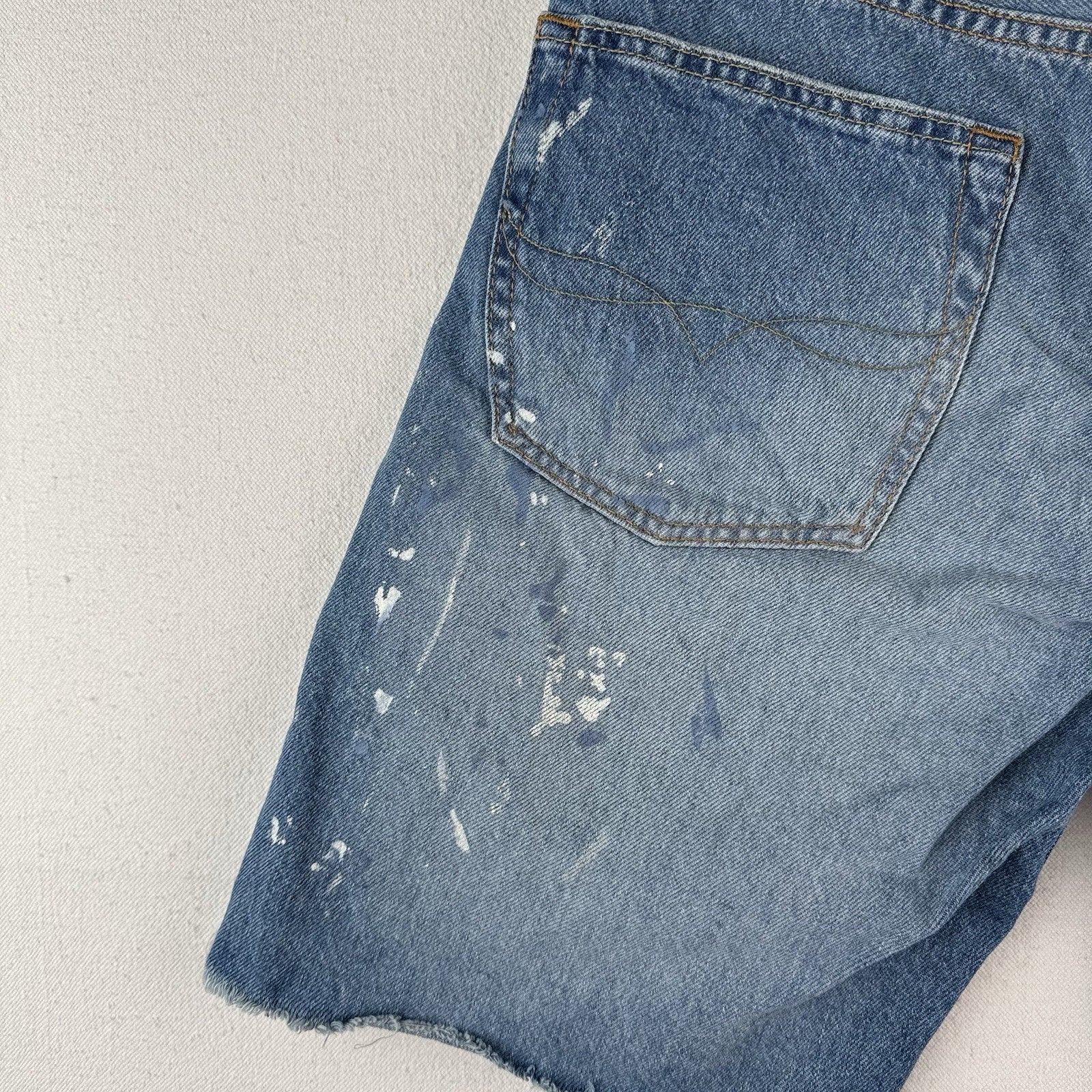 Polo Ralph Lauren Classic Fit Denim Shorts Men’s 32x8 Distressed Paint Splatter