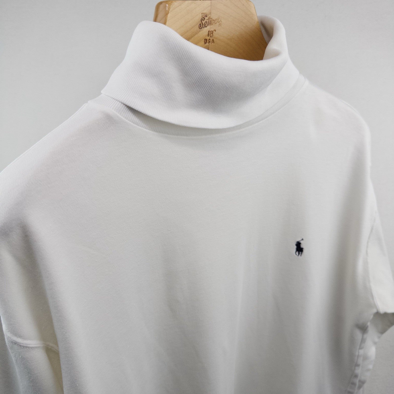 80s Vtg Polo Ralph Lauren White Mens L Turtleneck Shirt Long Sleeve USA