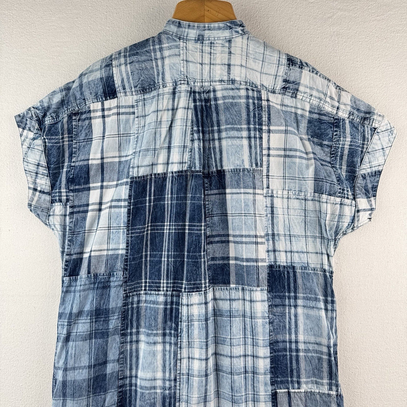 Polo Ralph Lauren Plaid-Patchwork Henley Cotton Shirt Dress Women’s 6