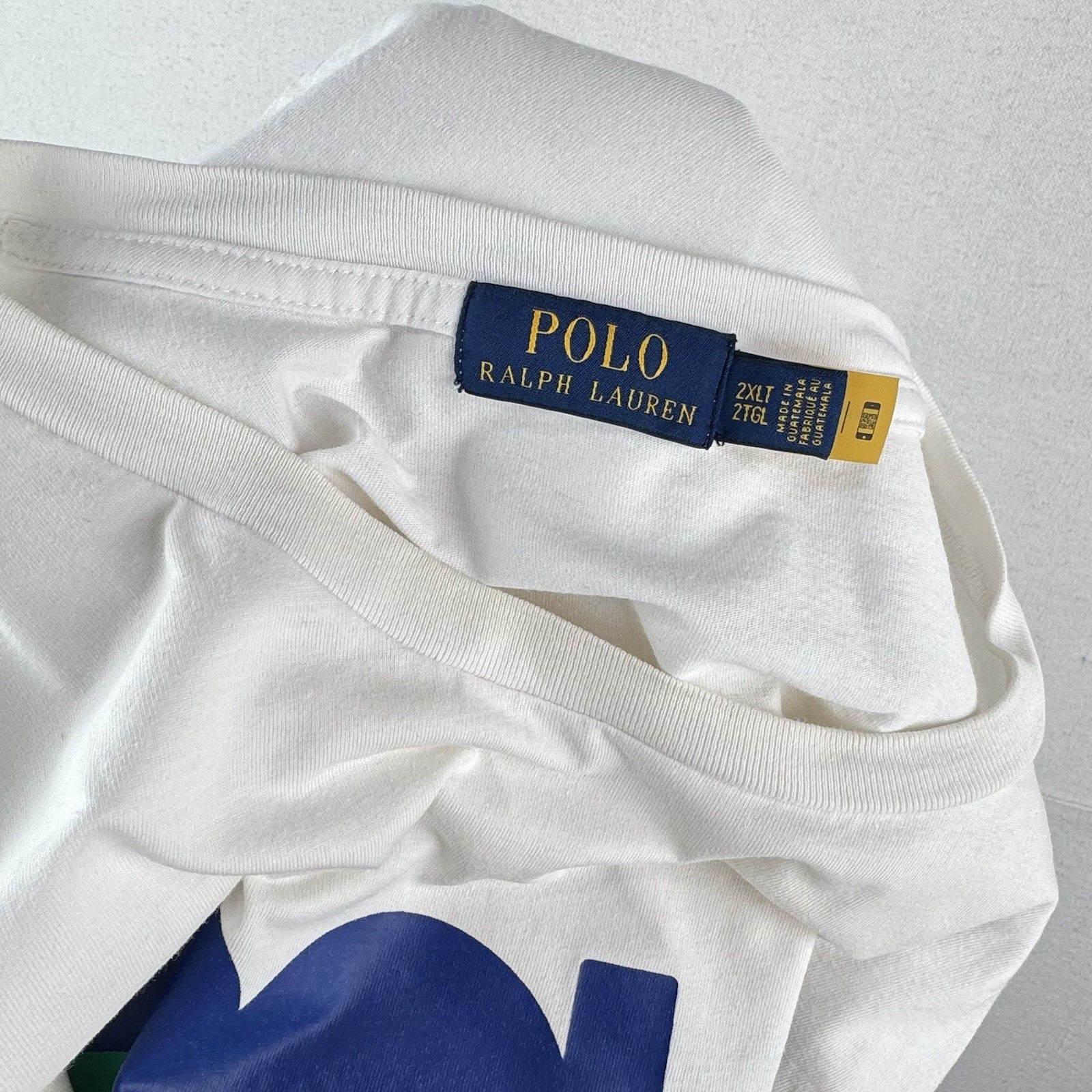 Polo Ralph Lauren Shirt Men’s 2XLT White T-shirt Stacked Multicolor Logo