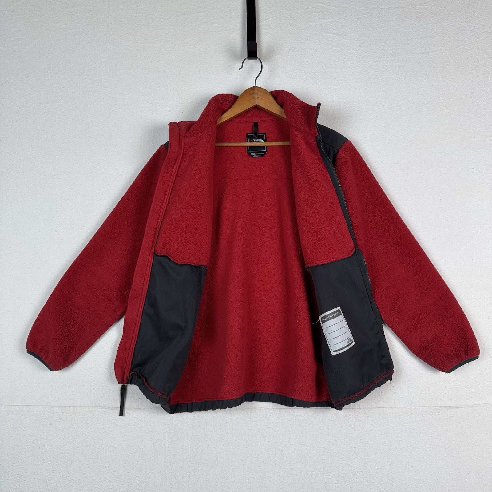 The North Face Fleece Denali Full Zip Youth Jacket Red/Grey Size Youth XL XLarge