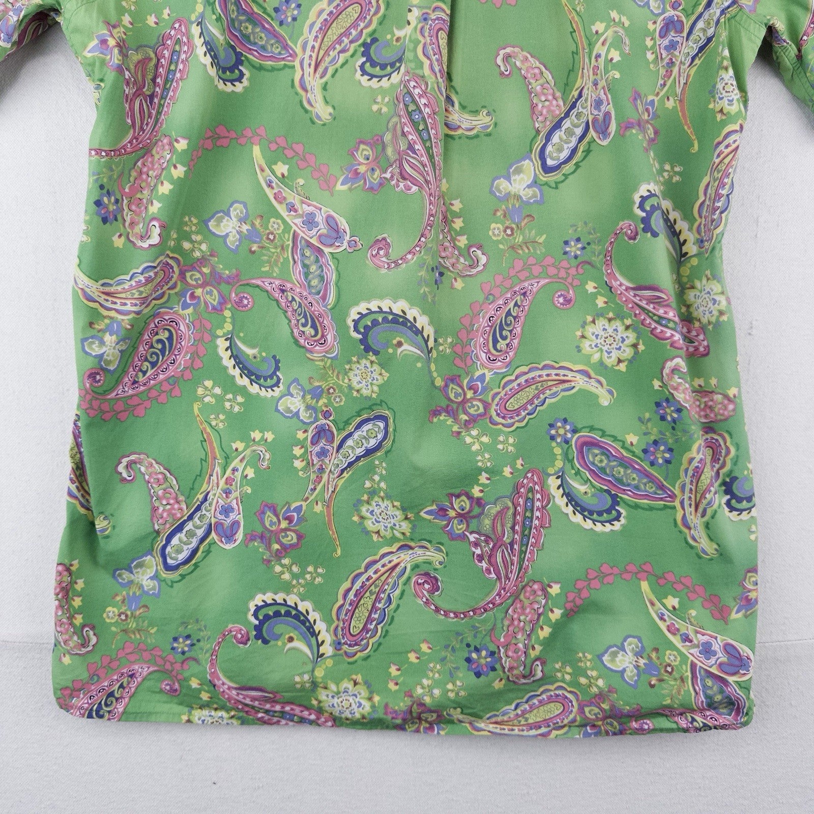 90’s Vtg Polo Ralph Lauren Shirt Men’s M Green Paisley AOP Short Sleeve