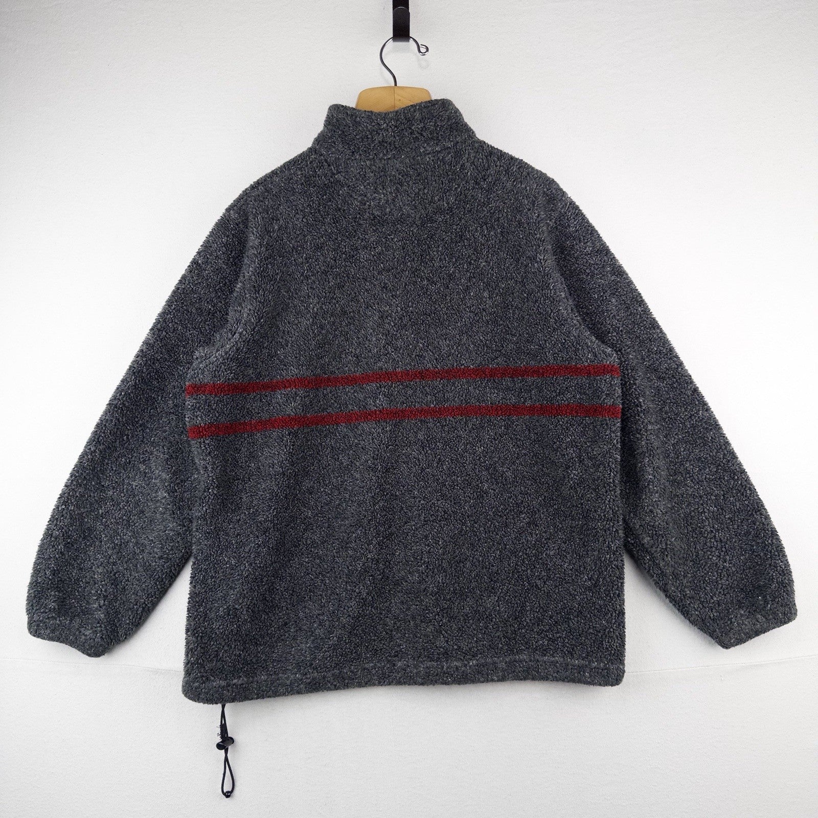 90’s Vtg Lands End Skier Graphic Pullover Fleece Jacket Made USA Women's L 14-16