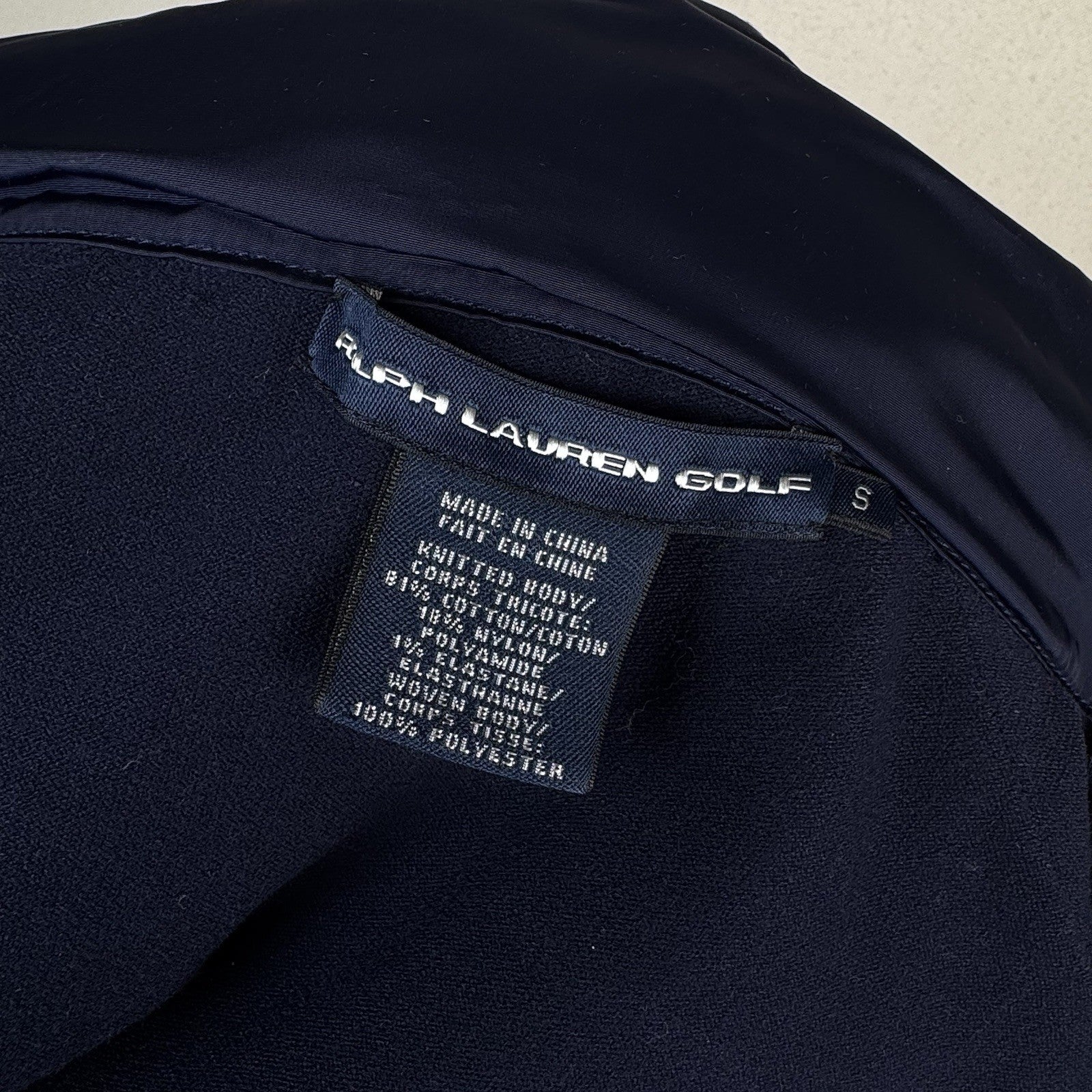 Ralph Lauren Golf Women’s Double Knit Blue Bomber Double Zip Stowaway Hood Small