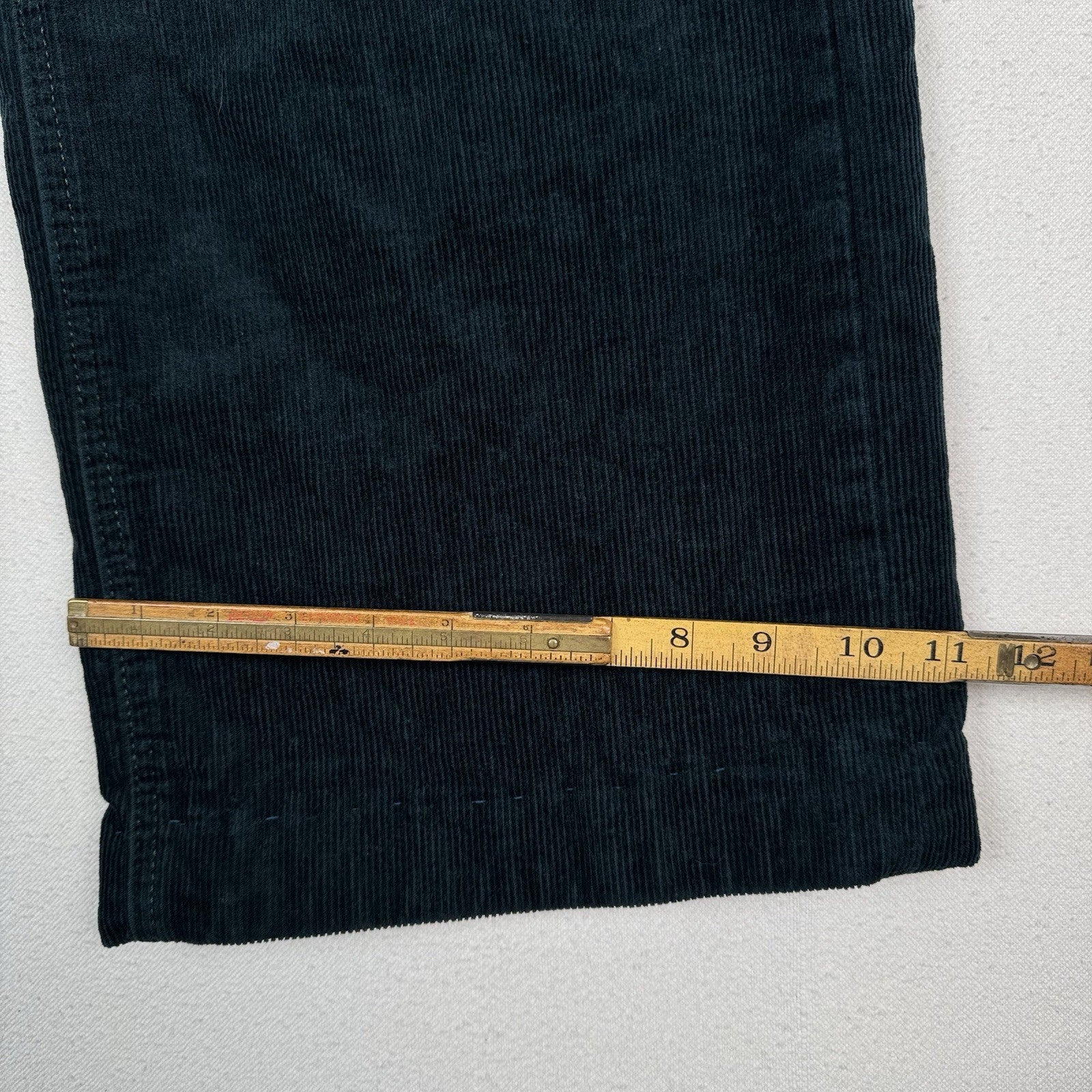 Gap Corduroy Pants Women’s 10/30 Green High Rise Stride  Wide Leg Zip 11” Leg