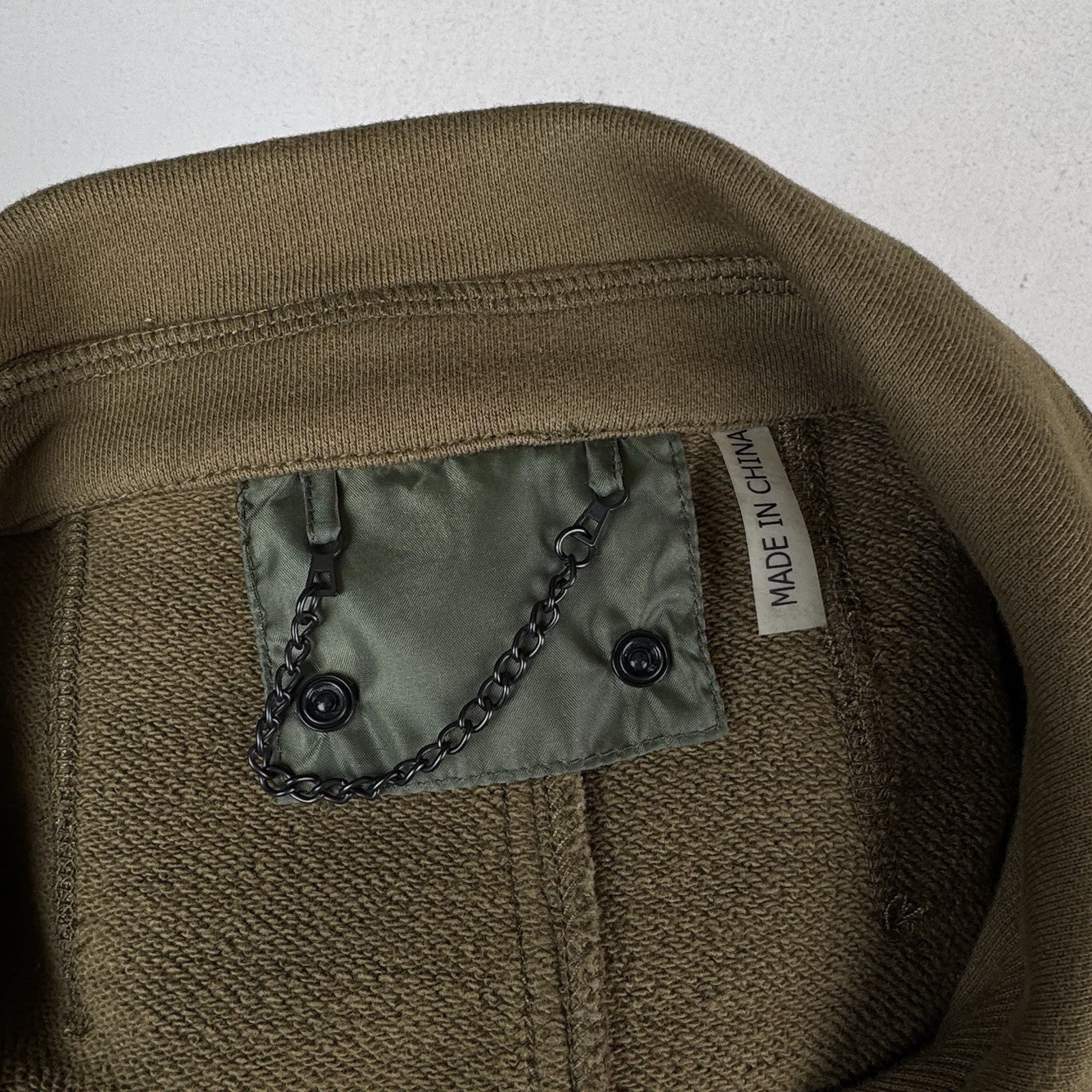 Military Style Double Breasted Knit Green Brown Long Trench Jacket Women’s Small