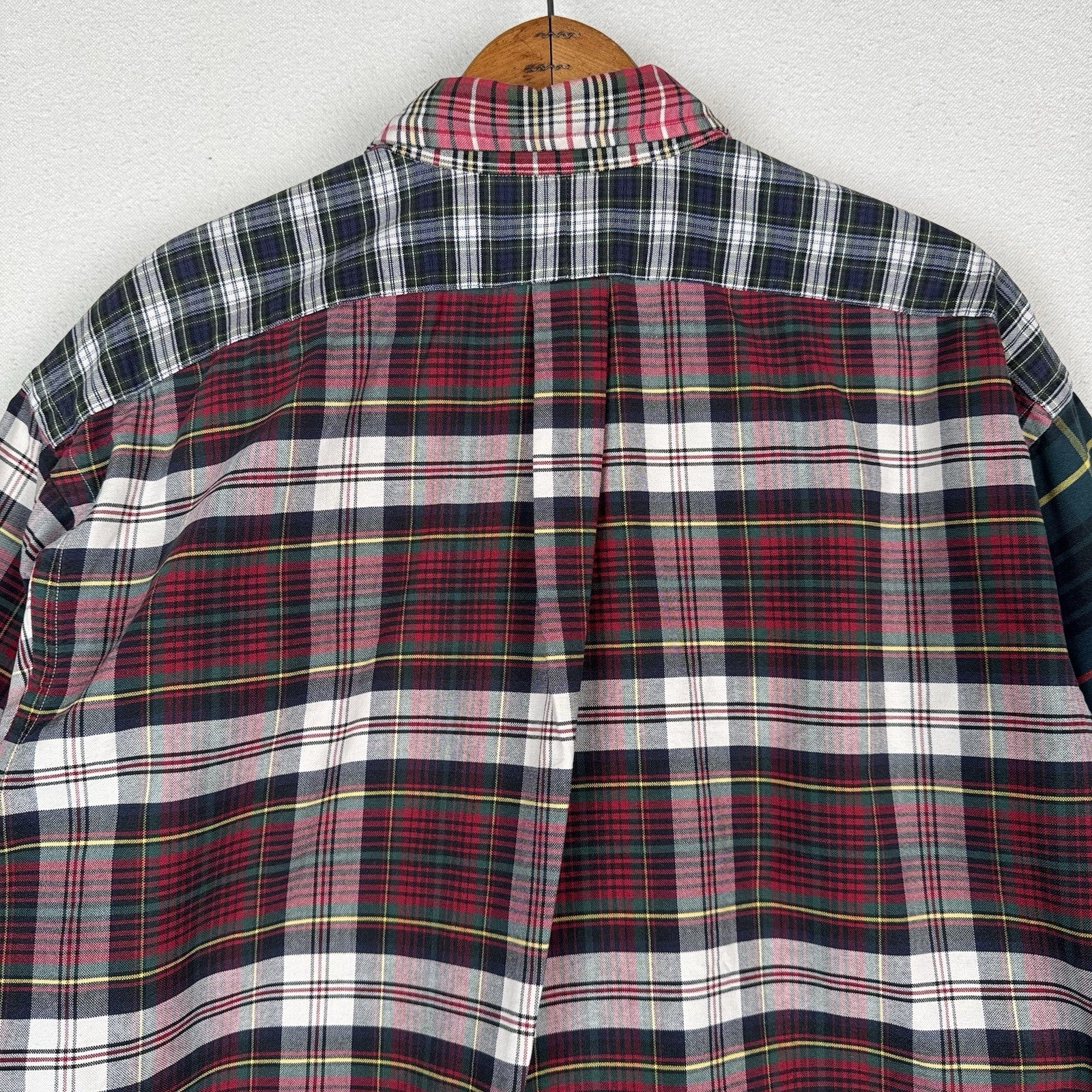Vtg 90’s Ralph Lauren Men’s L “Big Fit Fun Shirt” The Big Oxford Red Blue Plaid