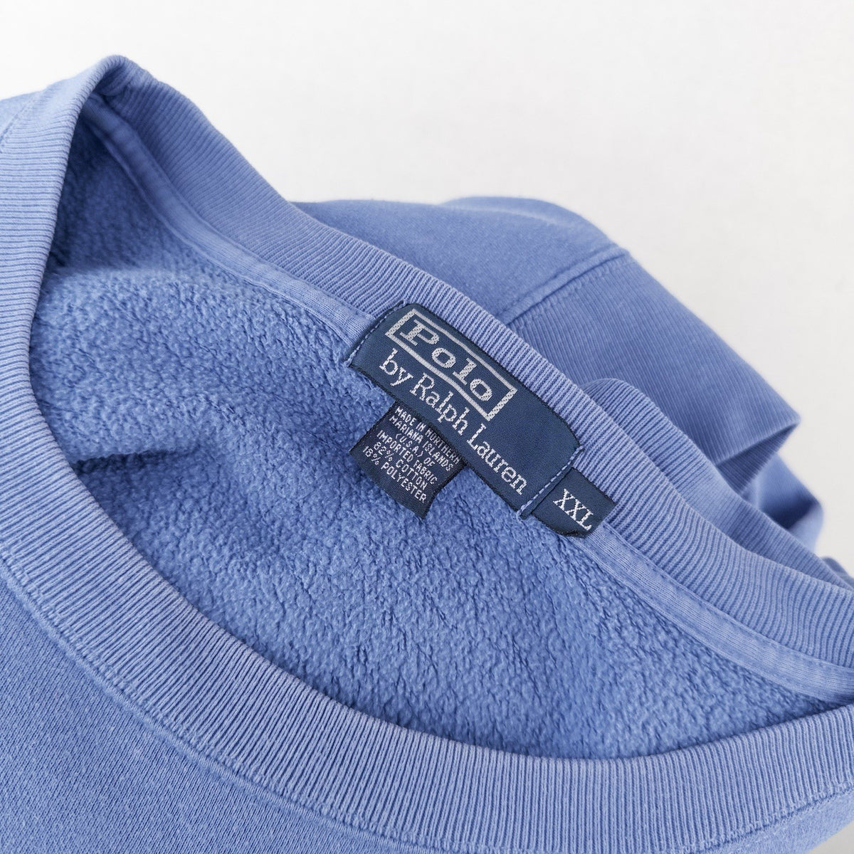 90’s Vtg Polo Ralph Lauren Sweatshirt Men’s 2XL Crewneck Light Faded Blue USA