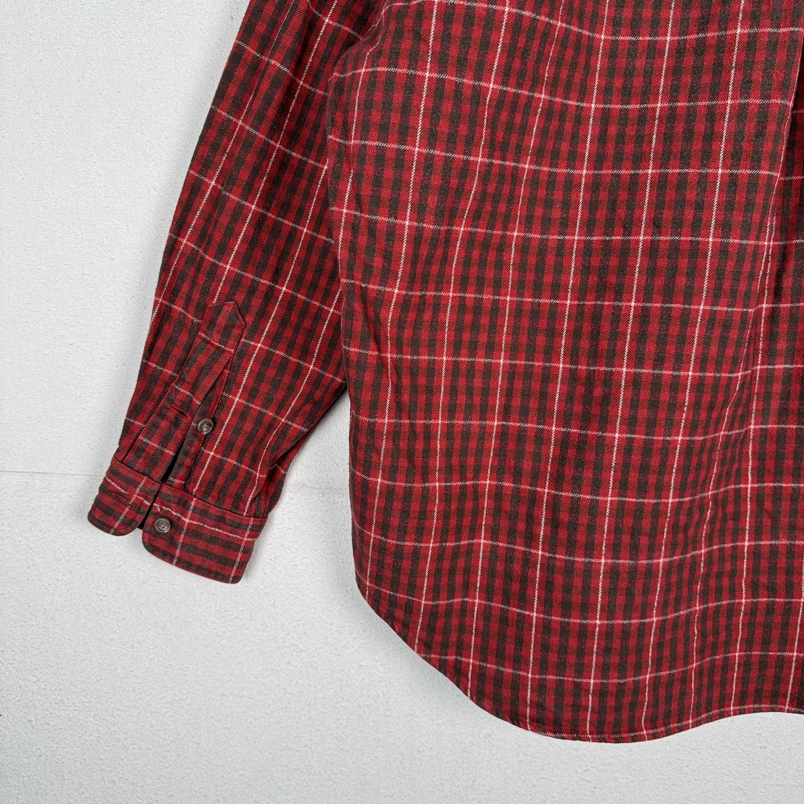 Rare Polo Country Ralph Lauren Red Cotton Flannel Quarter Zip Western Wear XL