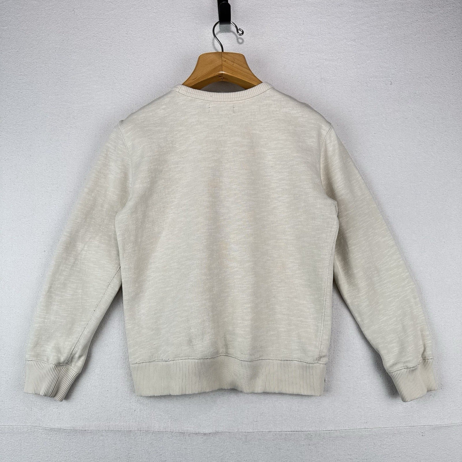 Polo Ralph Lauren Boy’s Large 14/16 Spell Out Crew Cream Sweatshirt Pocket *Read