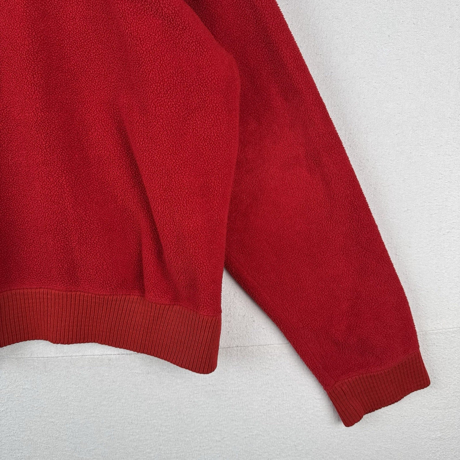 90’s Vtg Polo Ralph Lauren Fleece Polo Pullover Men’s Large Red Made USA