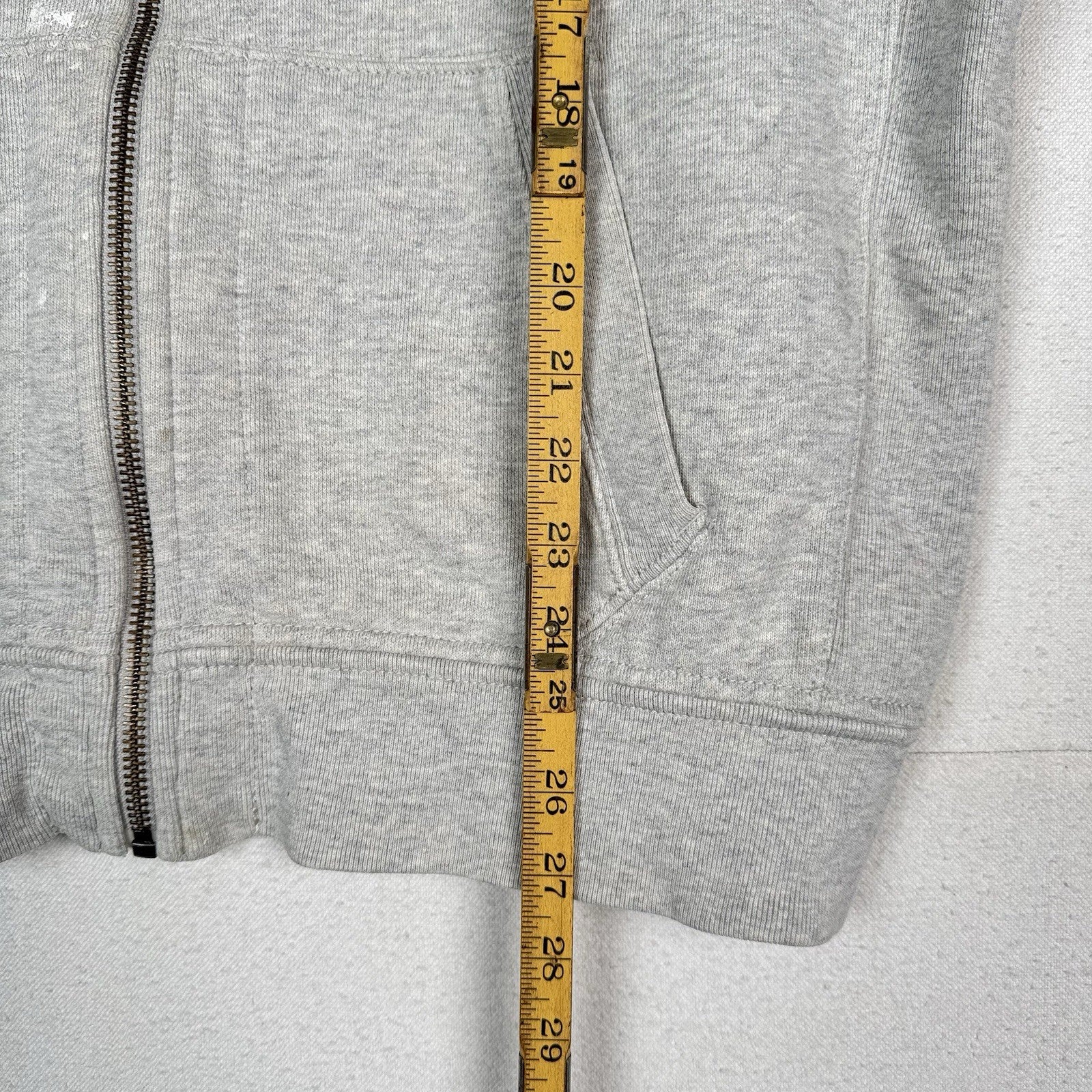 Vintage Polo Ralph Lauren Hoodie Men’s XL Gray Thermal Hood Full Zip Distressed