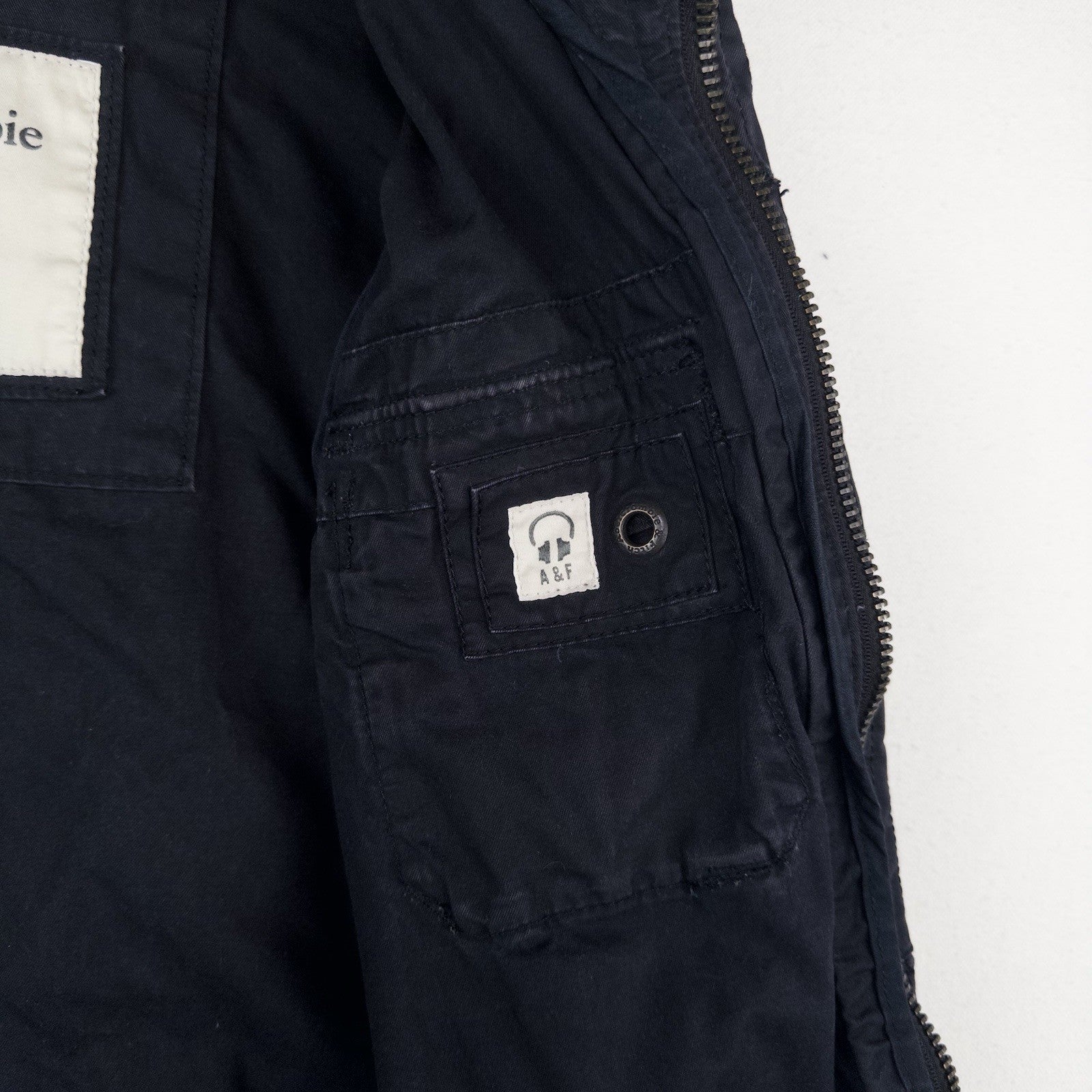 Vintage Abercrombie & Fitch Mens Medium Sentinel Cargo Military Navy Blue Jacket