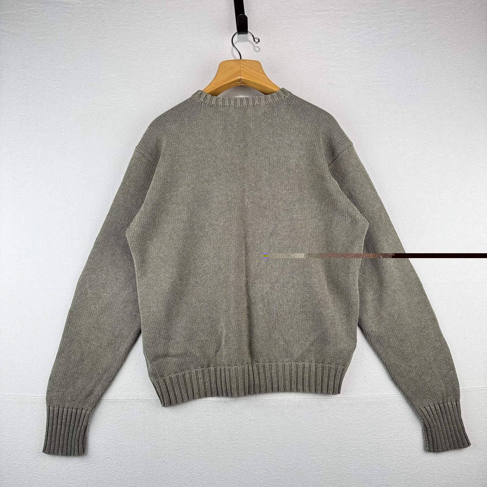 90s Vintage Polo Ralph Lauren Men’s M Olive Marled Knit Sweater 100% Cotton