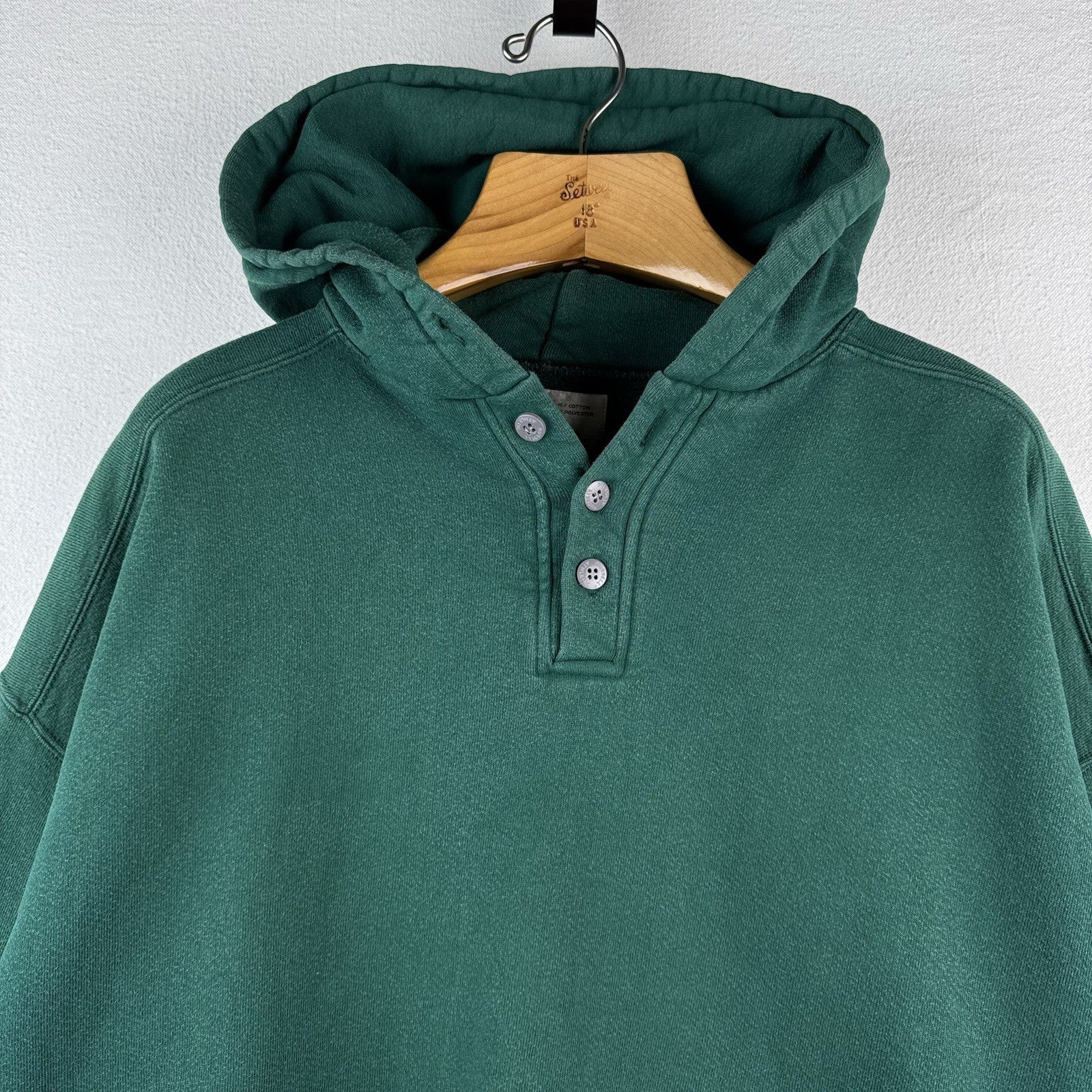 80’s Vtg L.L. Bean Russell Athletic Mens 2XLT Tall Green Split Pocket Hoodie USA