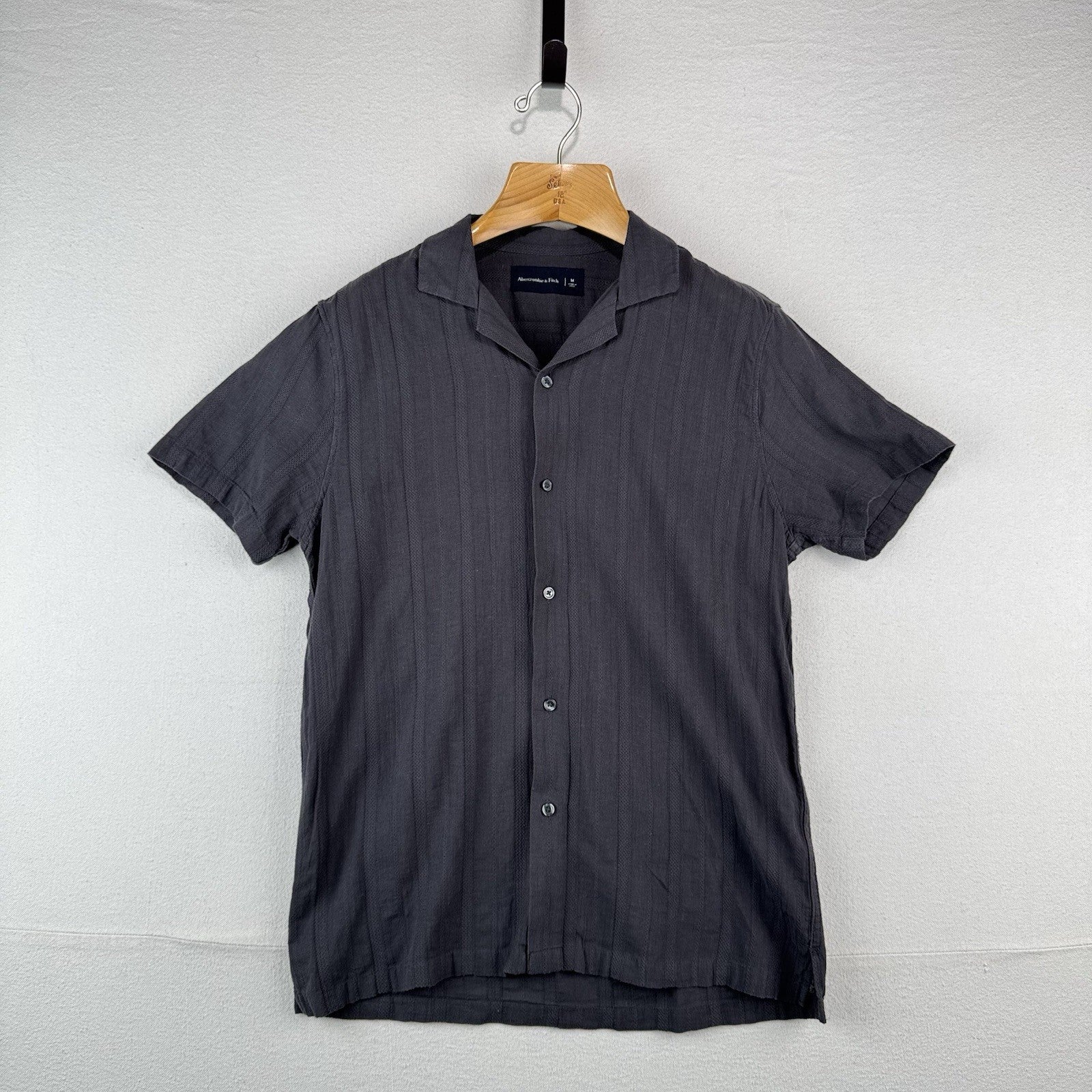 Abercrombie & Fitch Shirt Mens M Brown Lightweight Camp Collar Resort Shirt