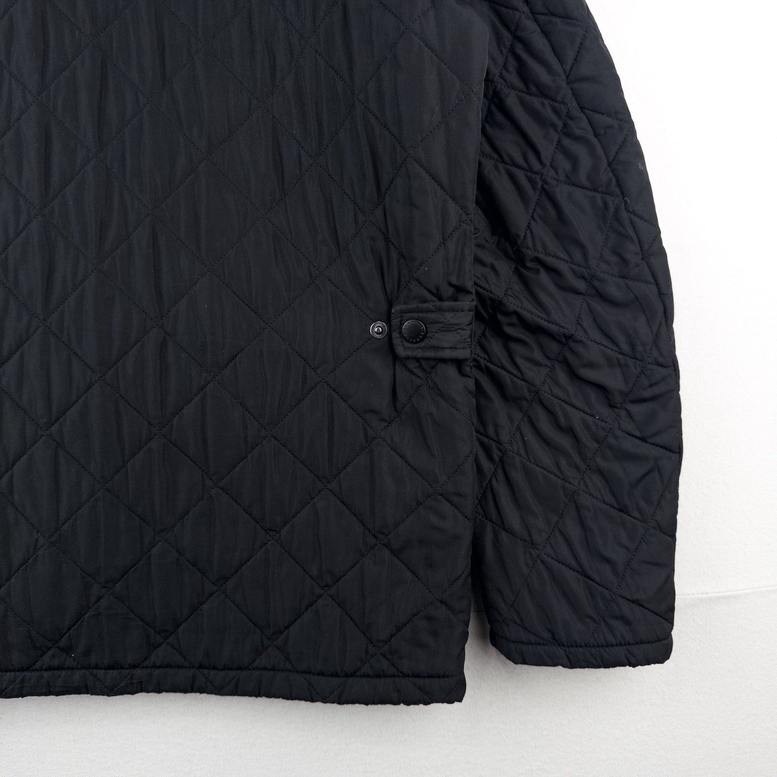 Barbour Men's L Chelsea SportsQuilt Black Quilted Jacket Chore Car Coat *Read