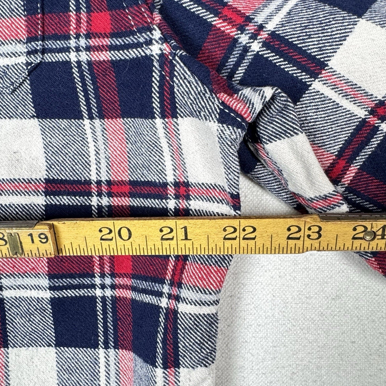 Jachs Men’s Large L Red White Blue Heritage Thick Material Flannel Button Up