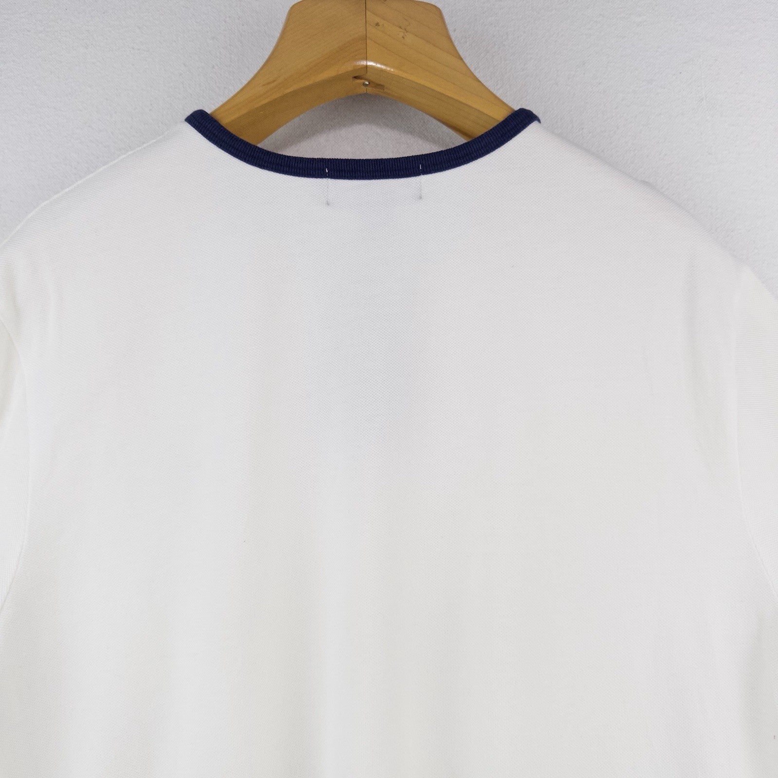 90’s Vtg Polo Ralph Lauren Henley Shirt Mens XL White Navy Ringer Cotton Pique
