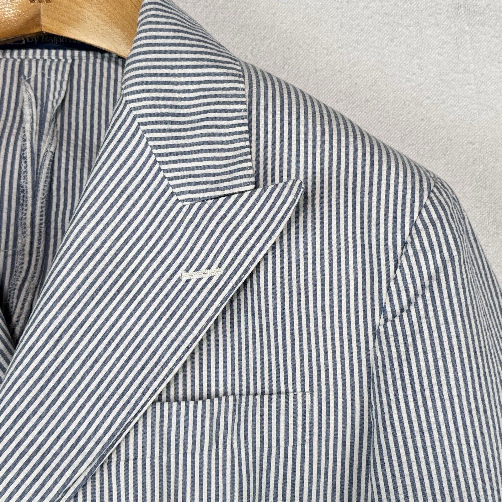 Vintage Polo Ralph Lauren Men’s 38R Double Breasted Seersucker Soft Blazer