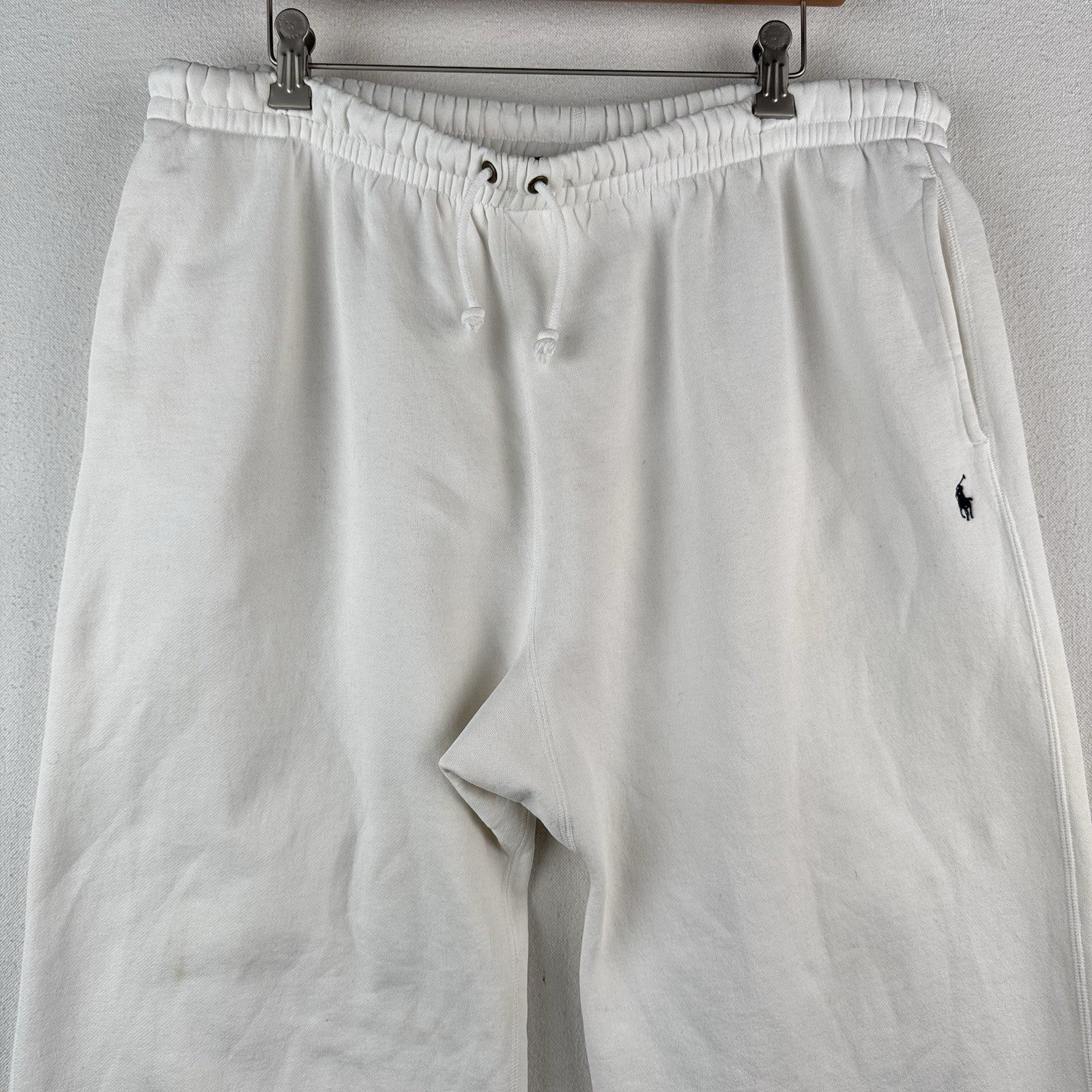 90's Vintage Polo Ralph Lauren Men's XL White Gusset Sweatpants Relaxed Fit